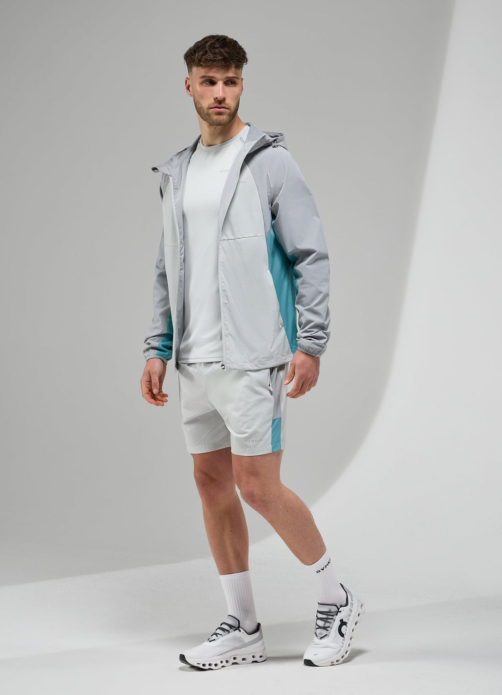 Gym King Focus Tracksuit Hoodie - Light Grey/Urban Grey