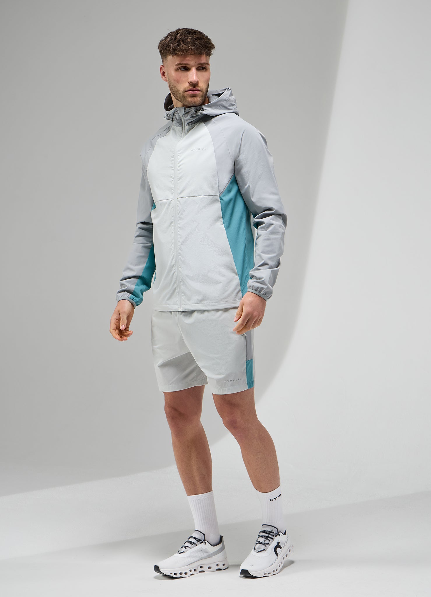 Gym King Focus Tracksuit Hoodie - Light Grey/Urban Grey