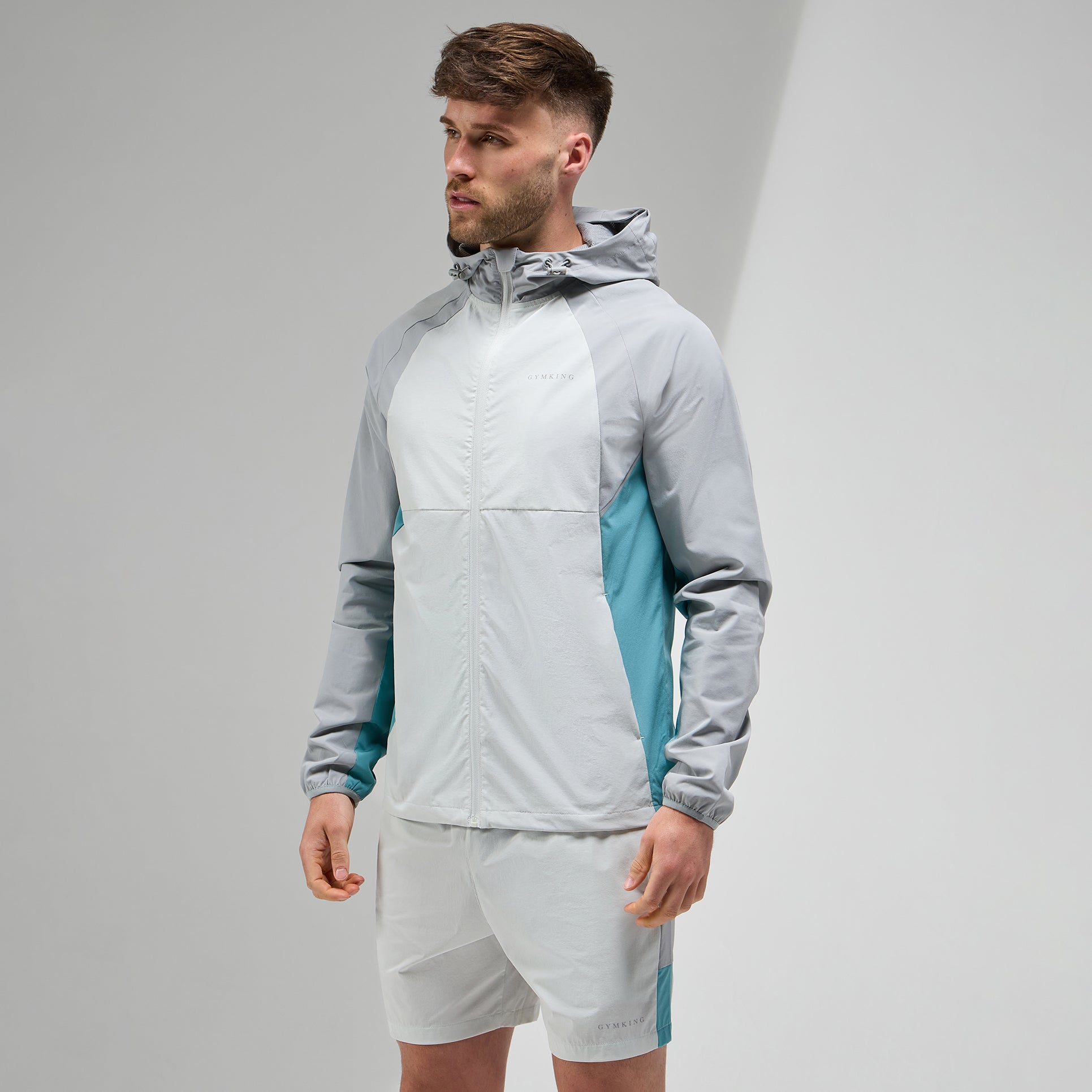 Gym King Focus Tracksuit Hoodie - Light Grey/Urban Grey
