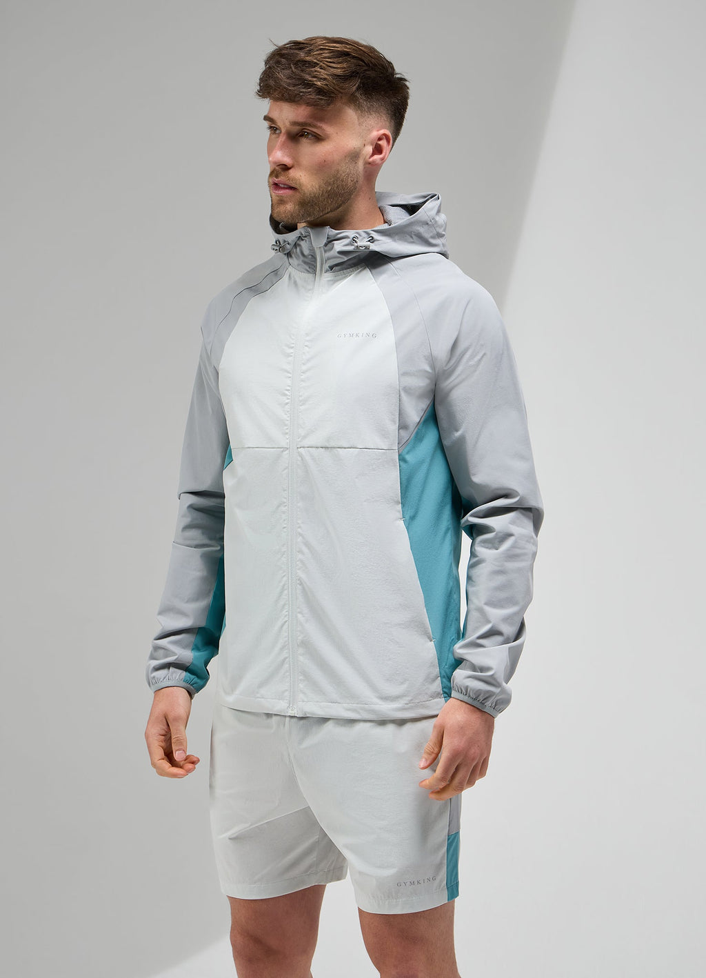Gym King Focus Tracksuit Hoodie - Light Grey/Urban Grey