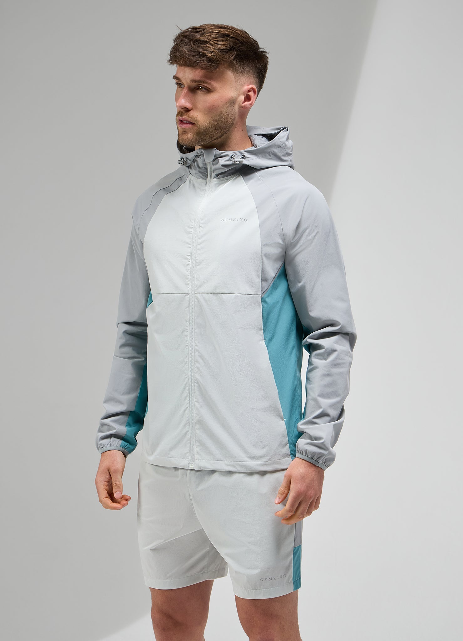 Gym King Focus Tracksuit Hoodie - Light Grey/Urban Grey