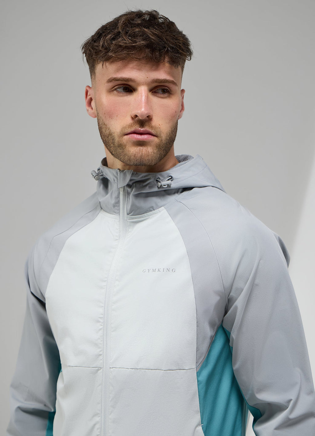 Gym King Focus Tracksuit Hoodie - Light Grey/Urban Grey
