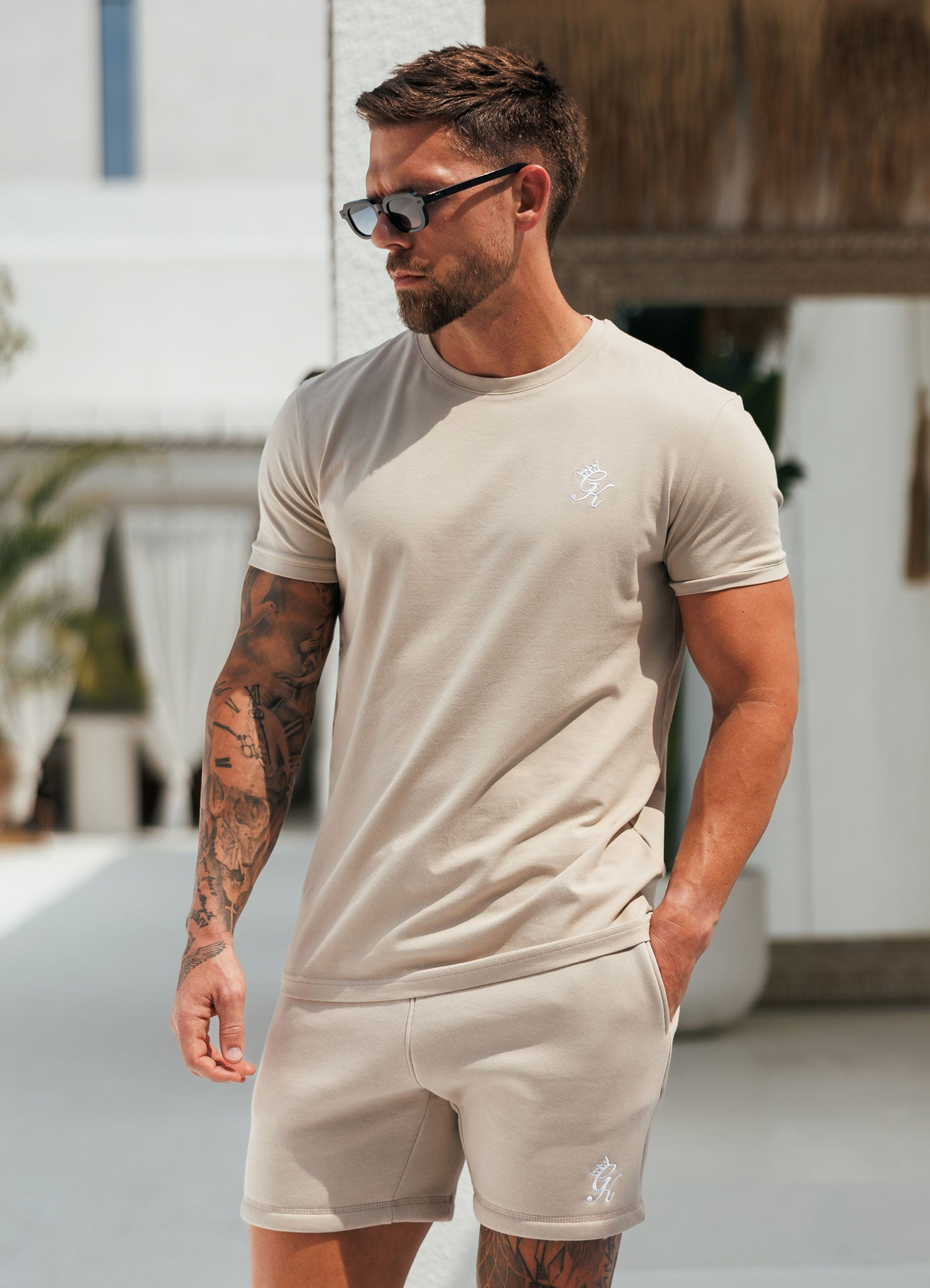 Gym King Fundamental Tee - Fossil Stone