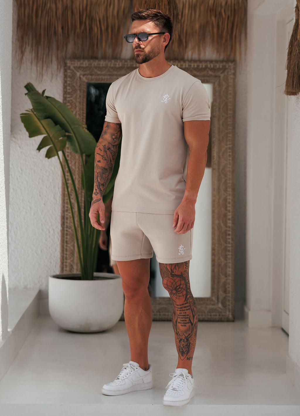 Gym King Fundamental Tee - Fossil Stone