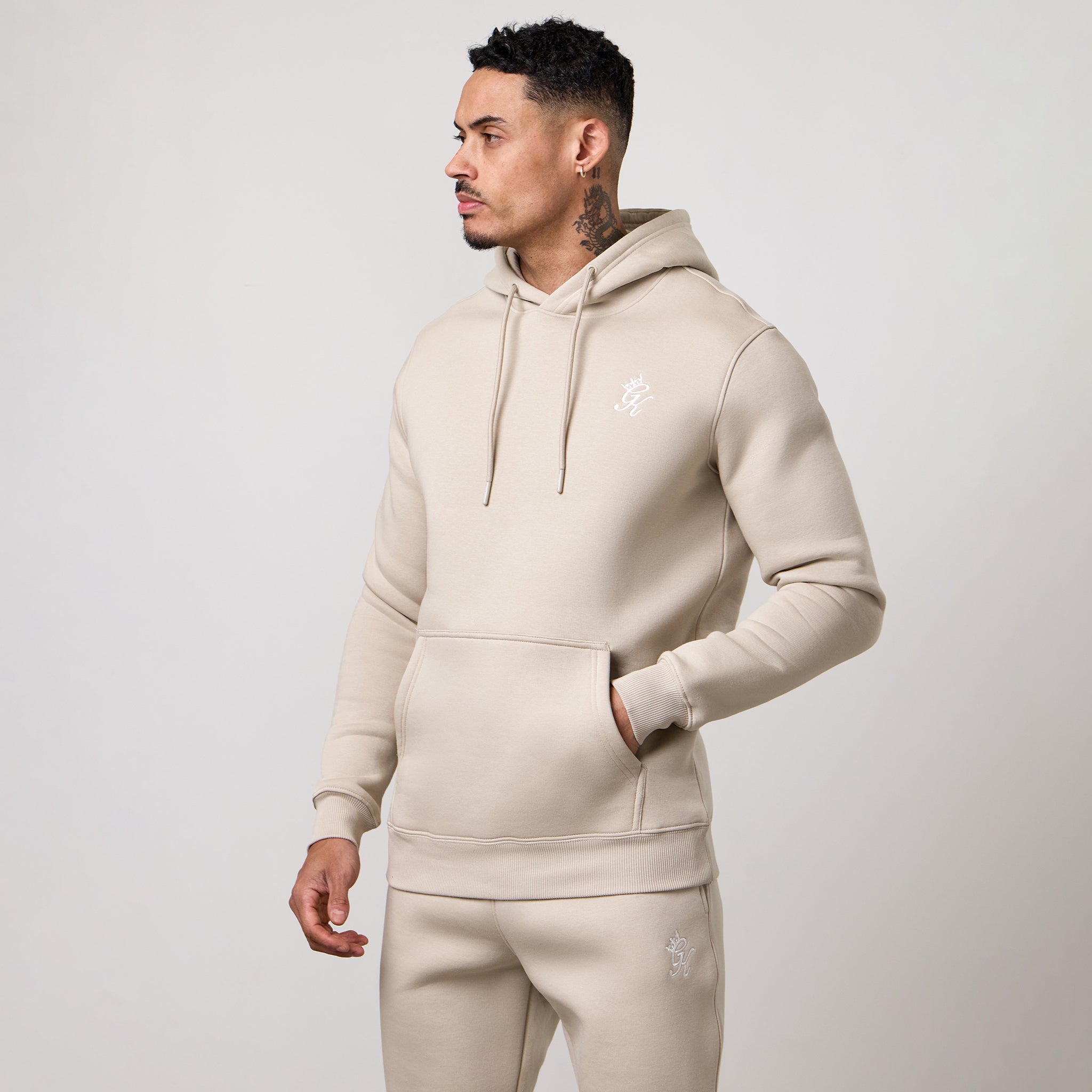 Gym King Fundamental Hoodie - Fossil Stone