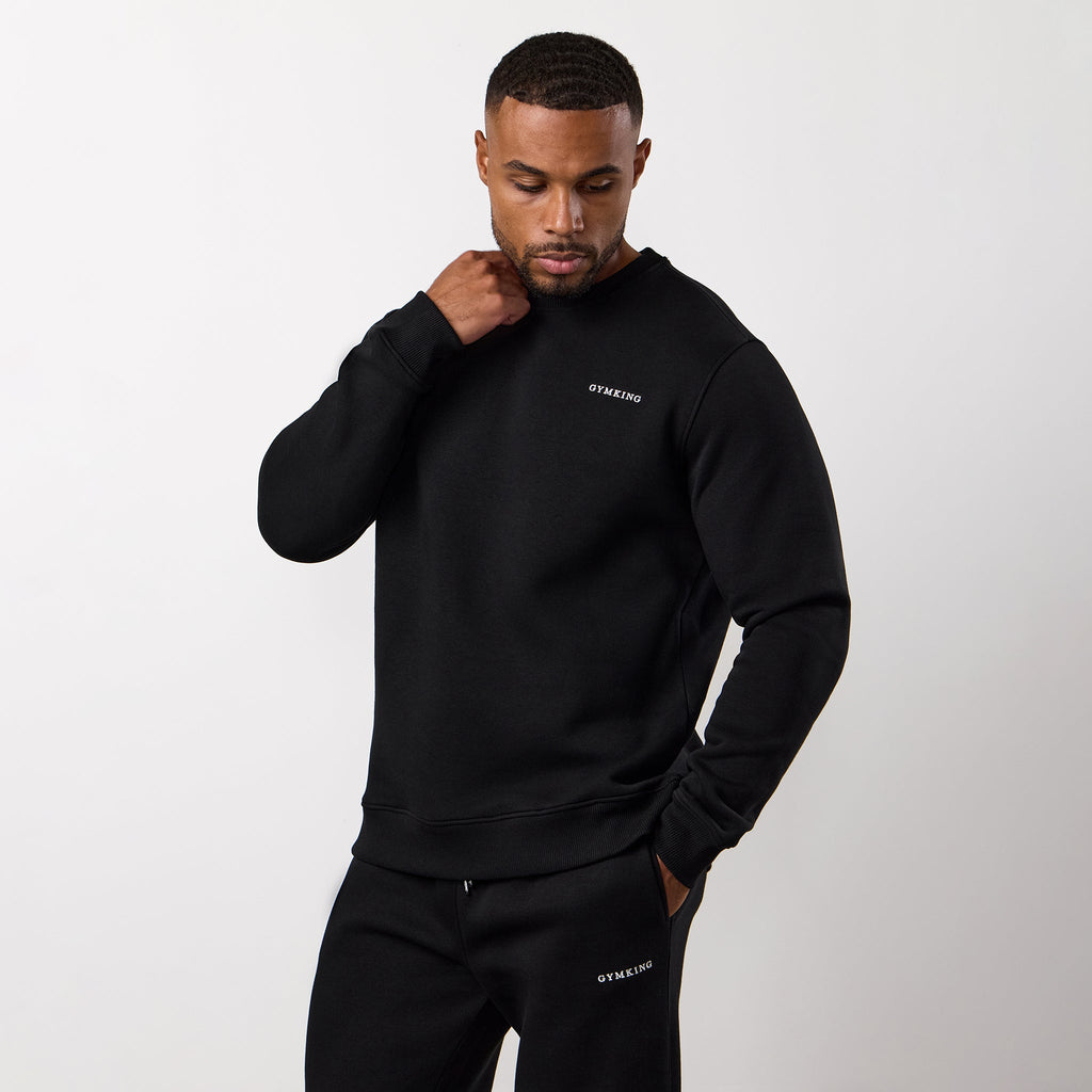 Gym King Fundamental Linear Crew - Black