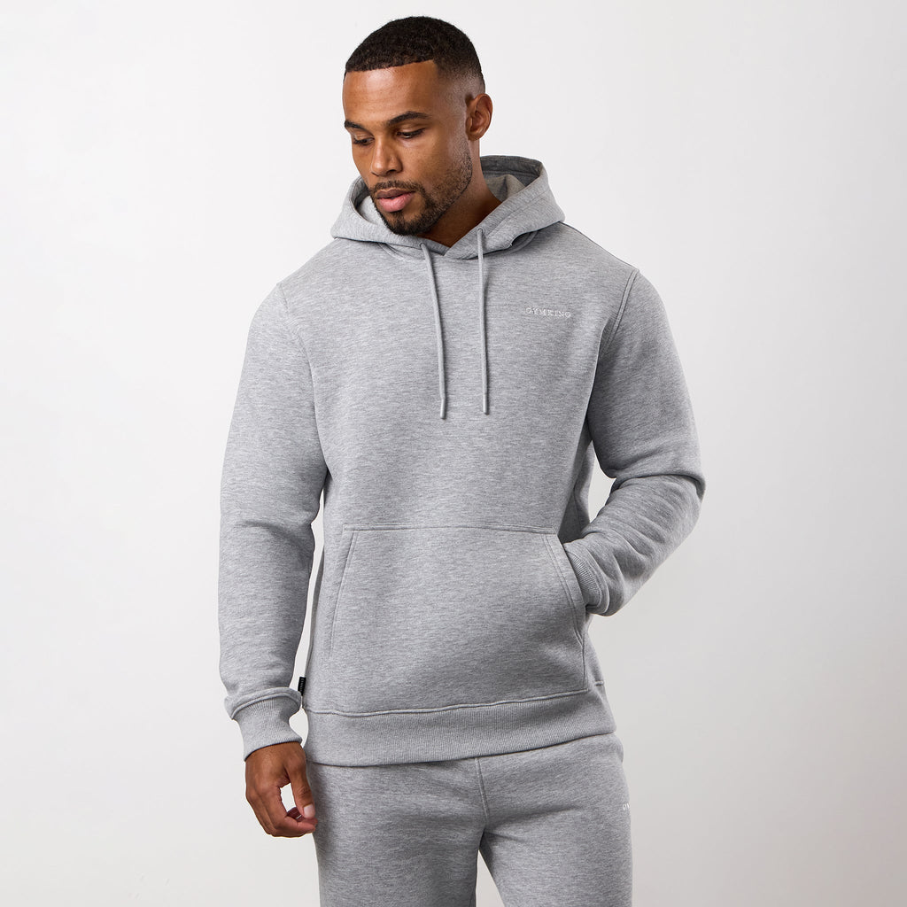 Gym King Fundamental Linear Hoodie - Grey Marl
