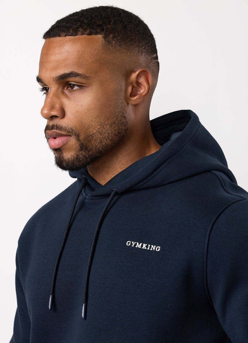Gym King Fundamental Linear Hoodie - Navy
