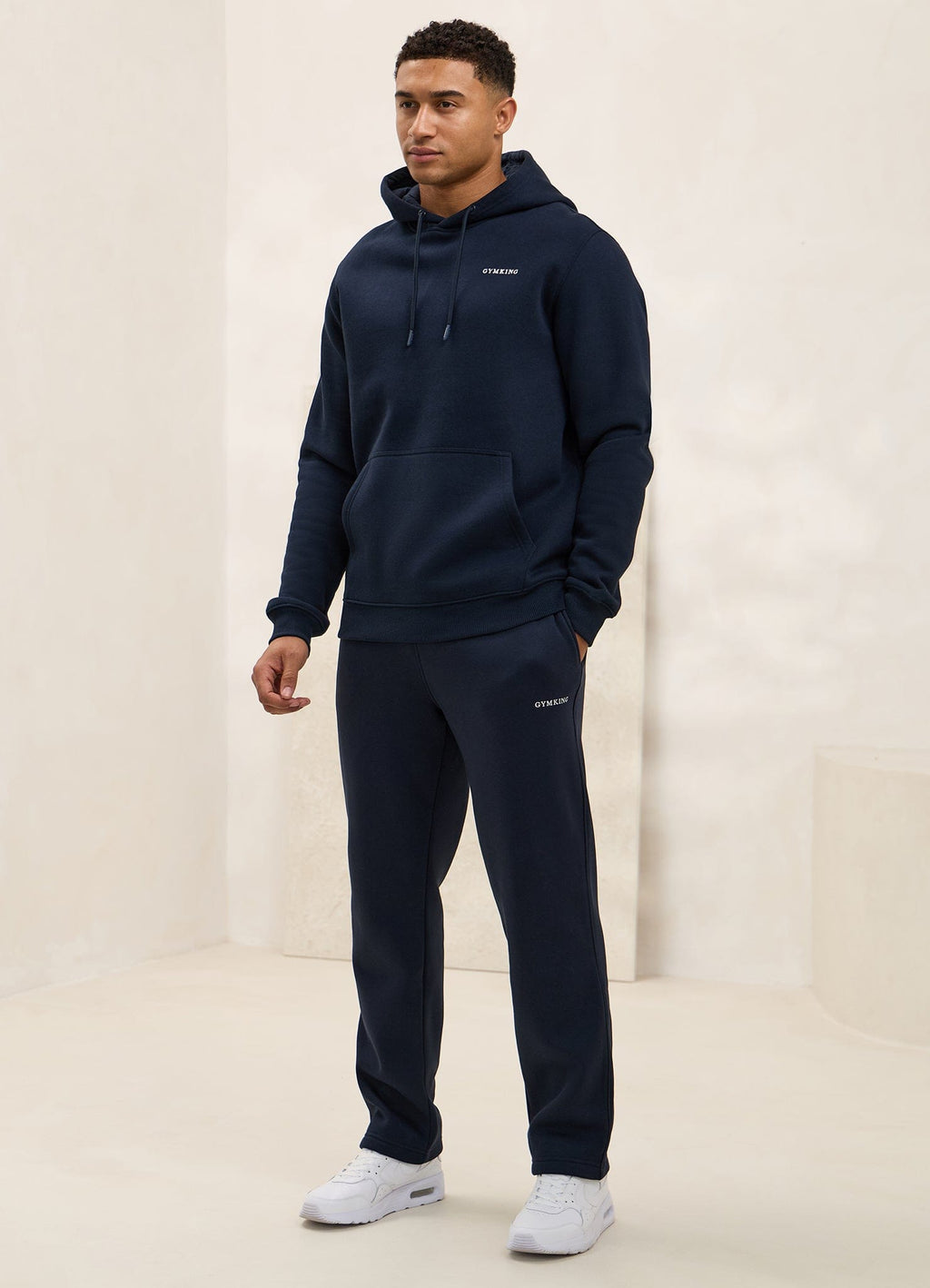 Gym King Fundamental Linear Hoodie - Navy