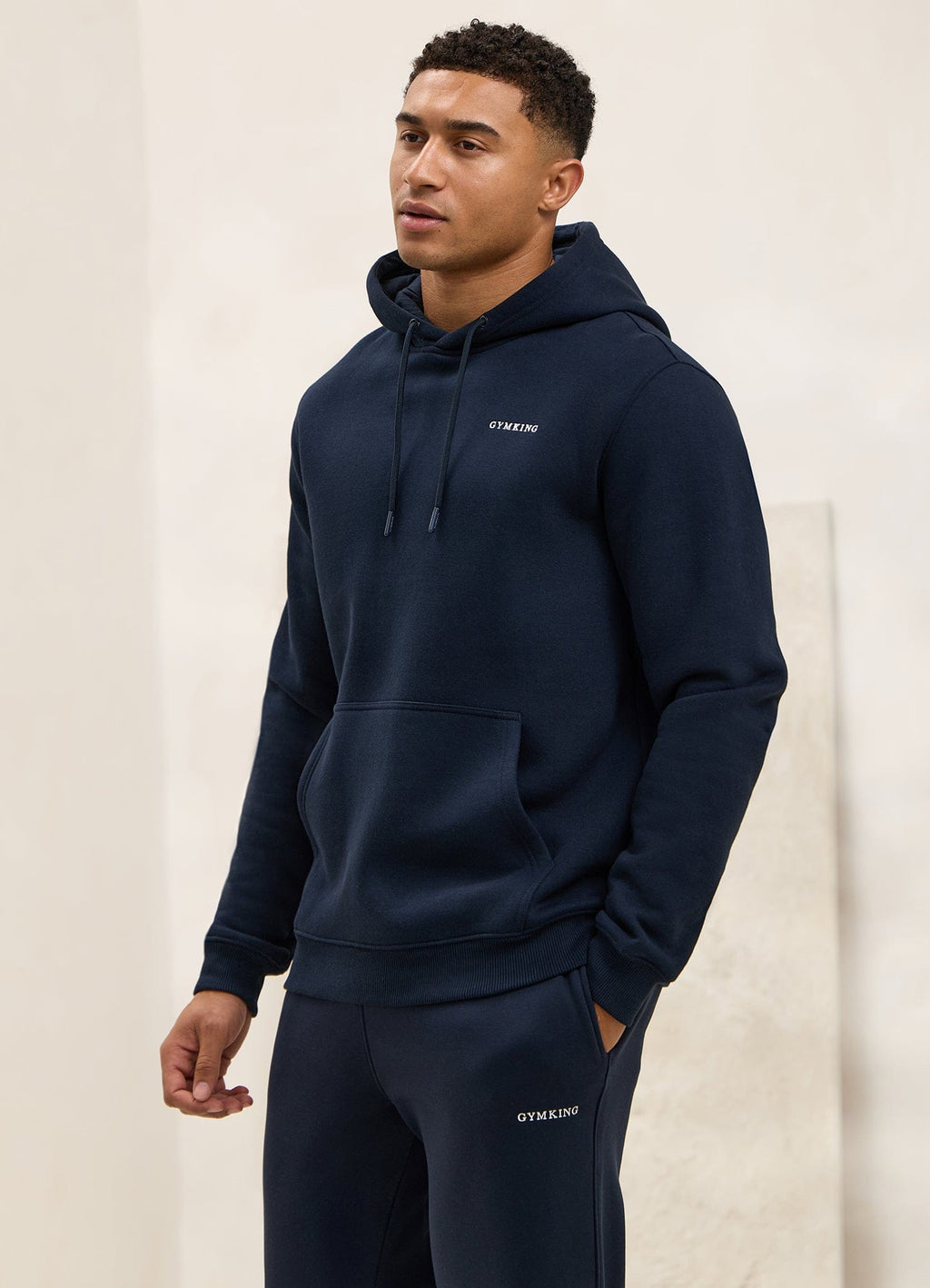 Gym King Fundamental Linear Hoodie - Navy