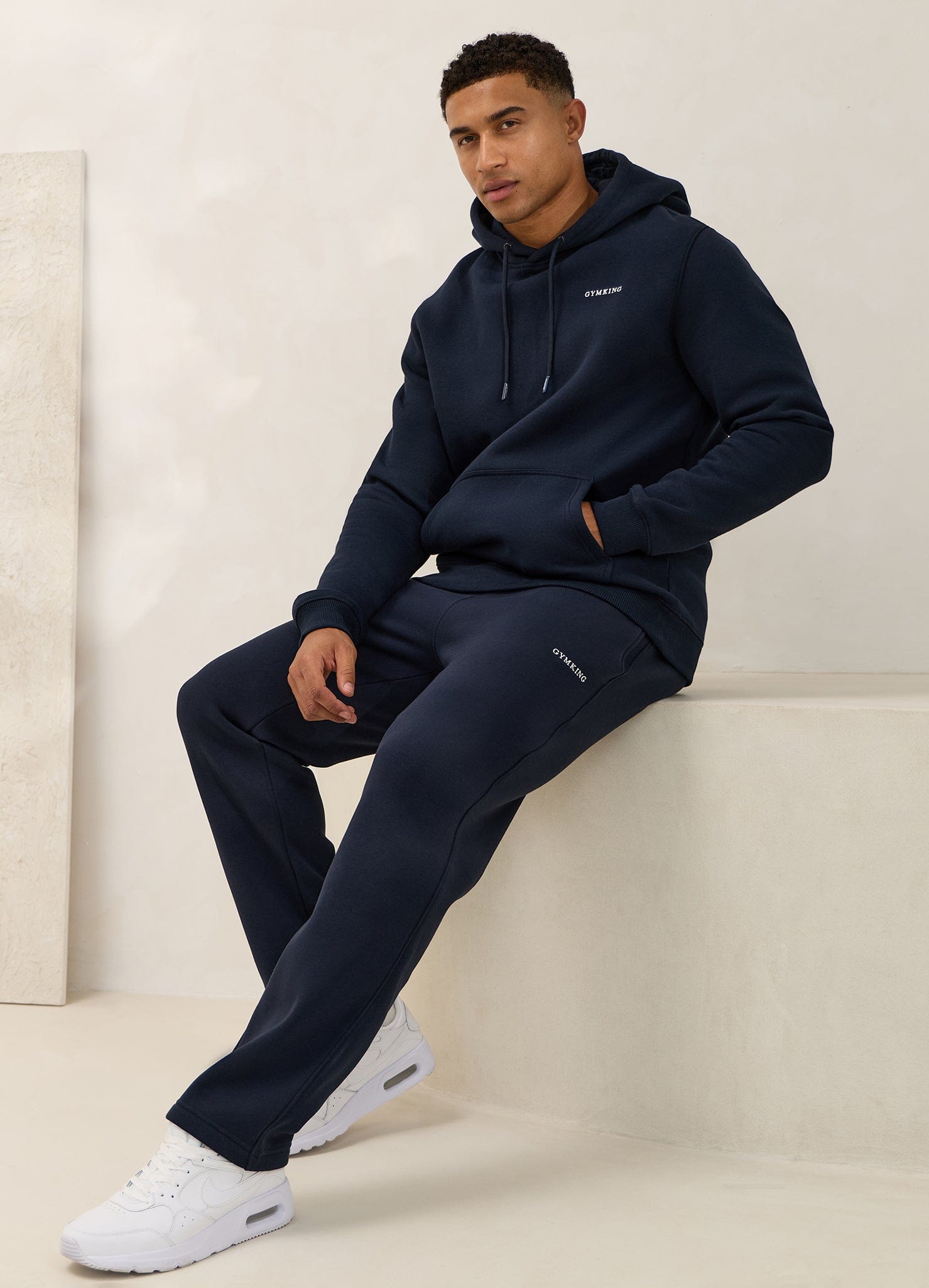 Gym King Fundamental Linear Hoodie - Navy