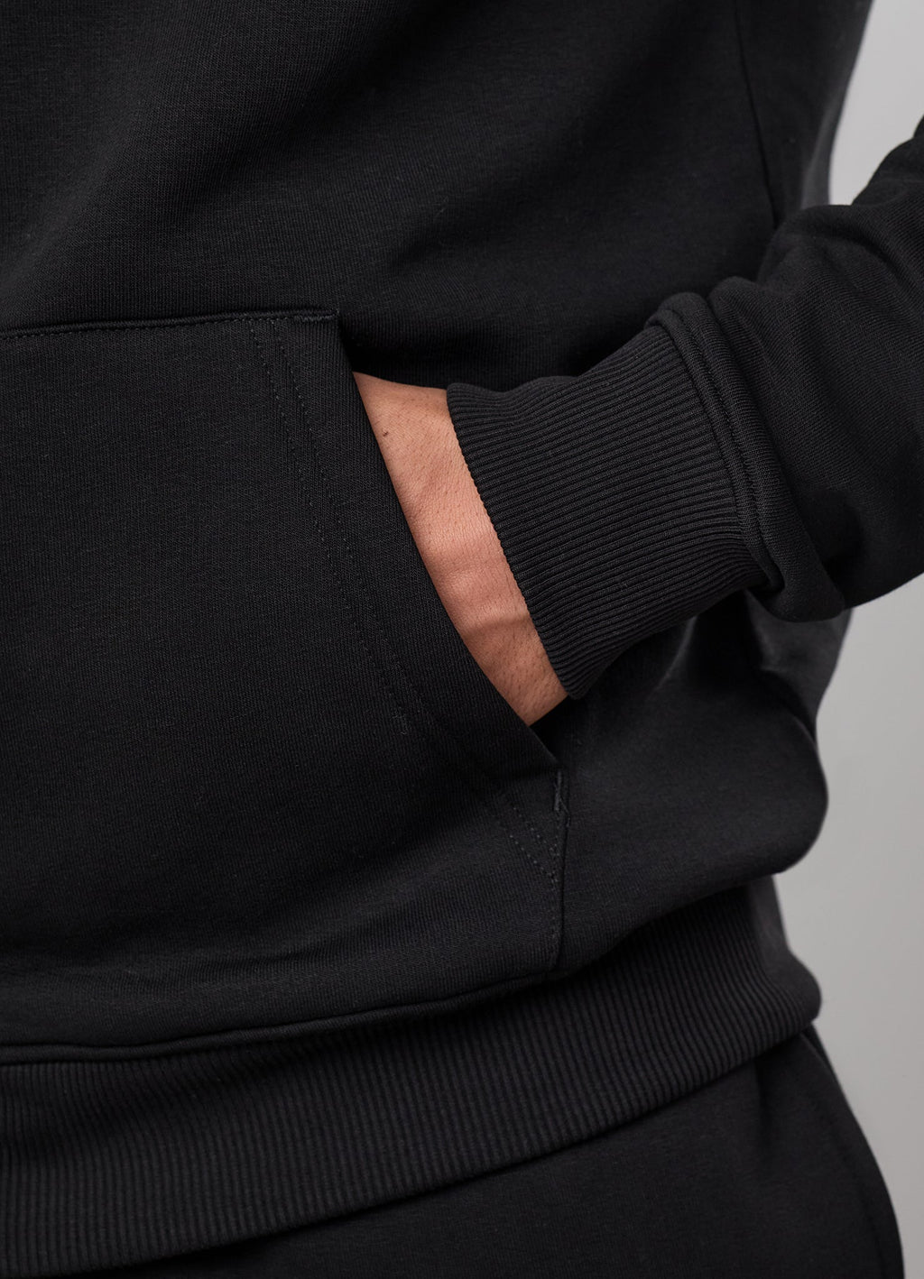 Gym King Fundamental Linear Full Zip Hoodie - Black/Black