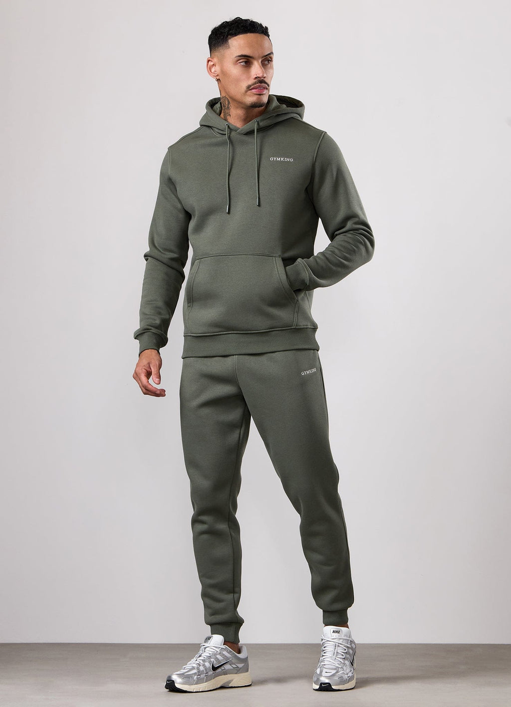 Gym King Fundamental Linear Hoodie - Deep Olive