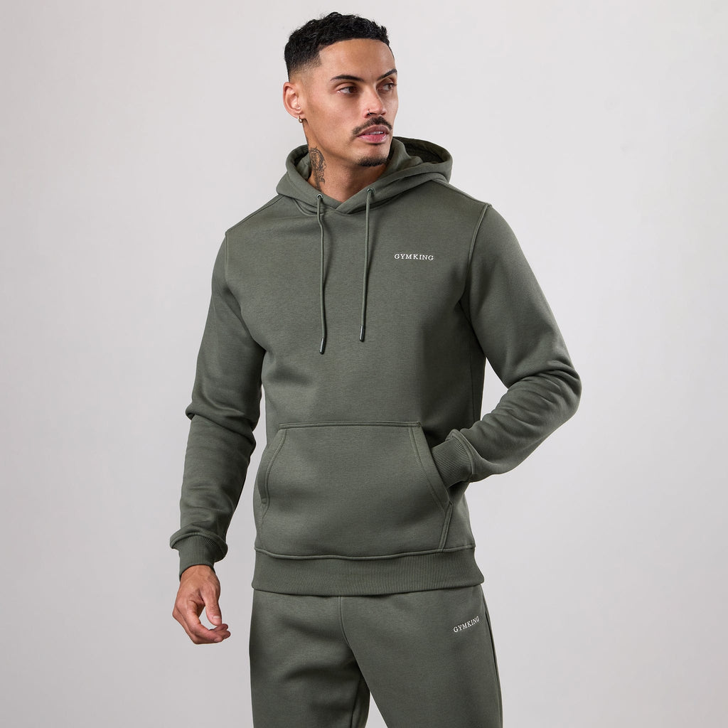 Gym King Fundamental Linear Hoodie - Deep Olive
