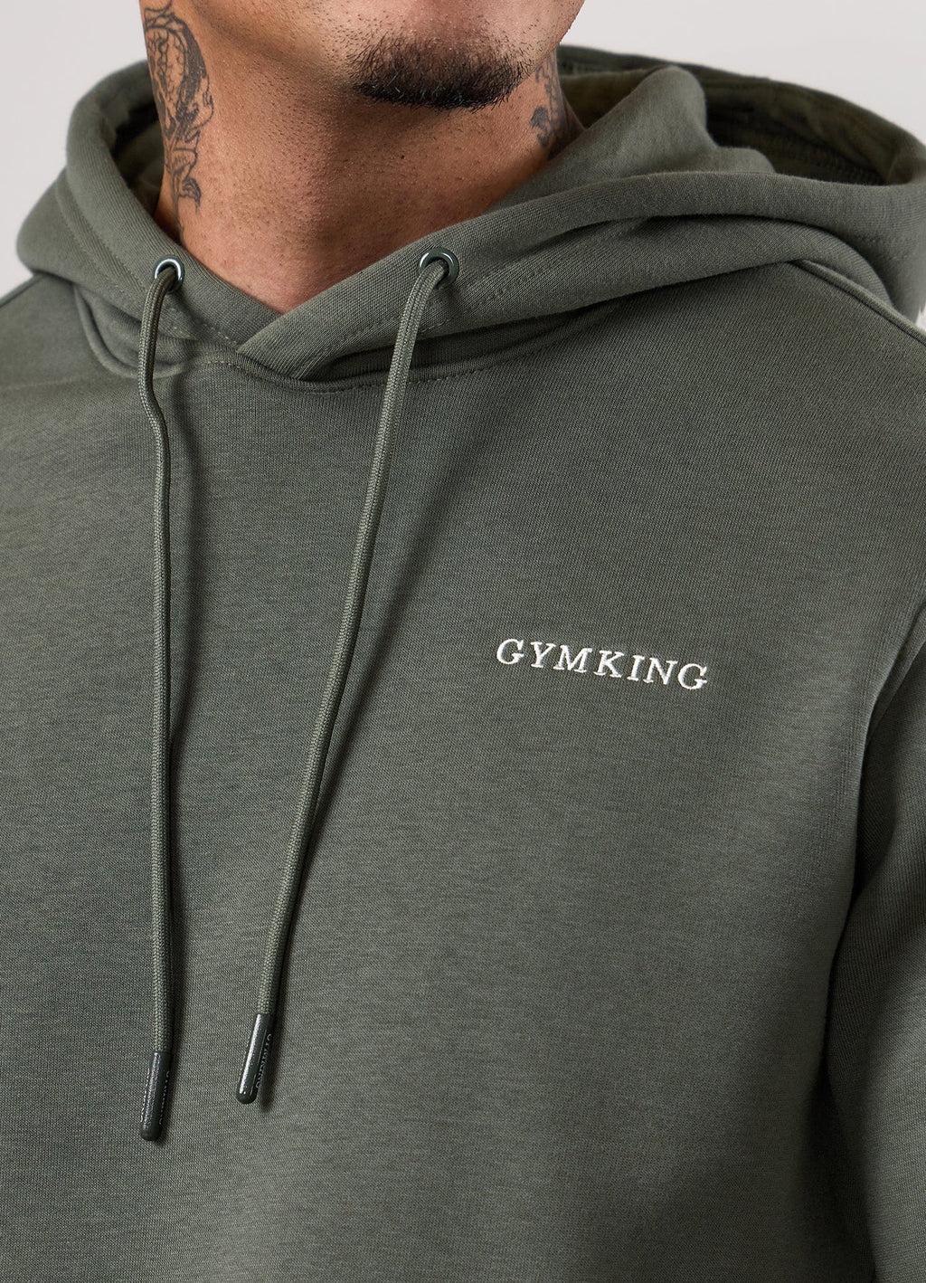 Gym King Fundamental Linear Hoodie - Deep Olive