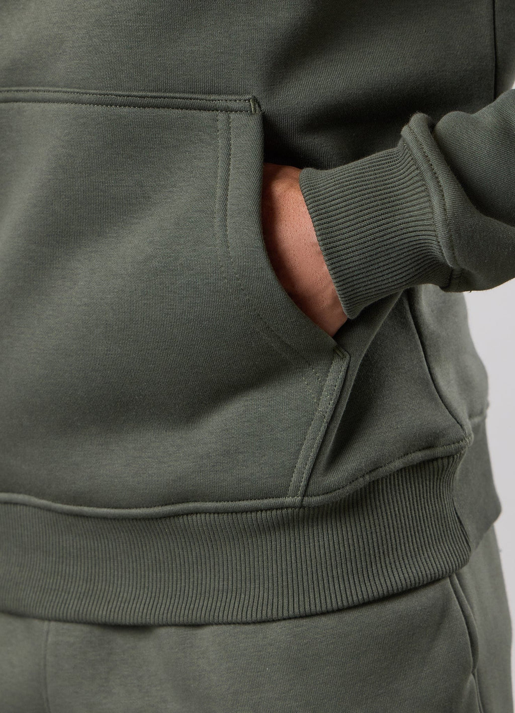Gym King Fundamental Linear Hoodie - Deep Olive