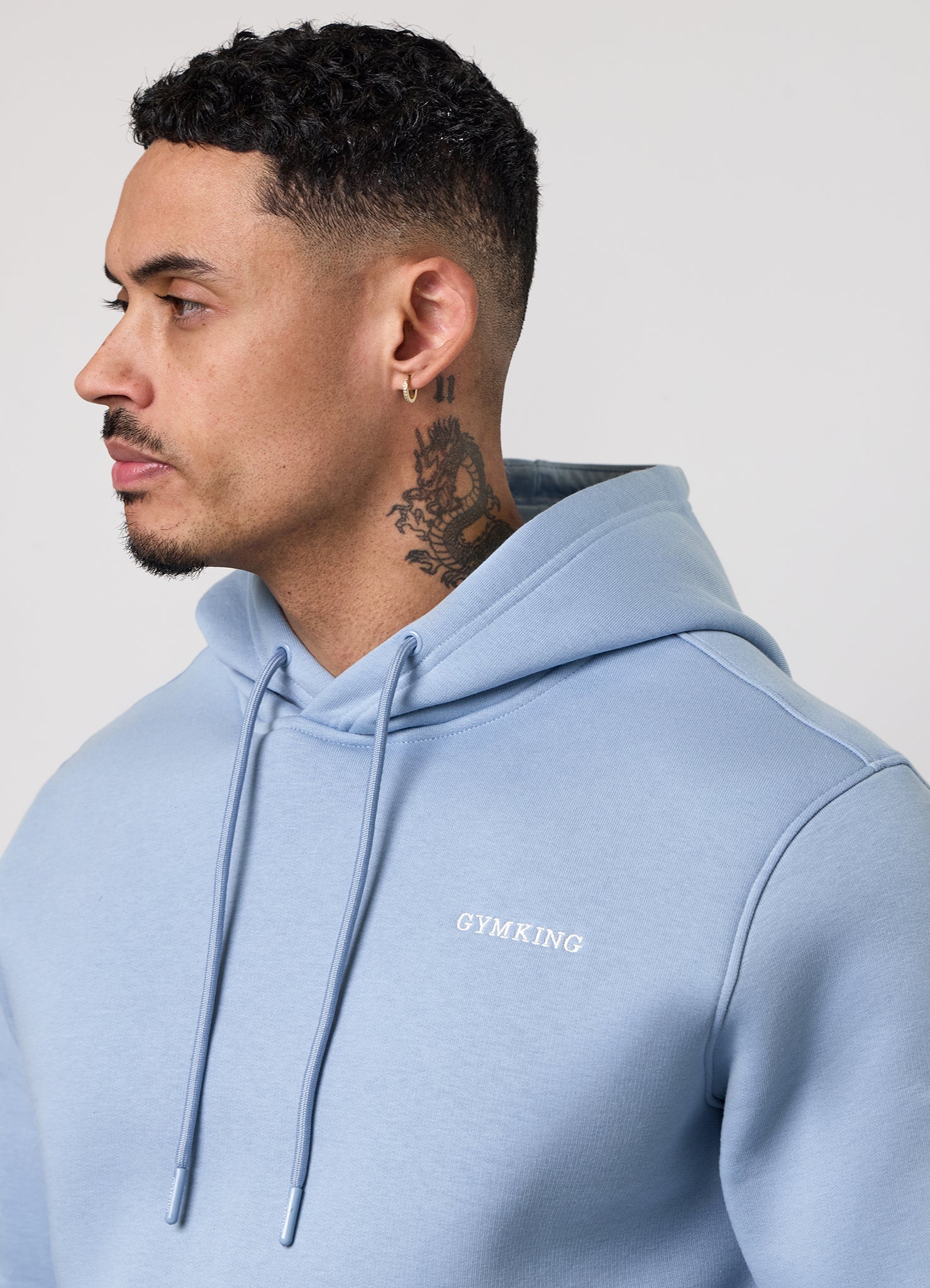 Gym King Fundamental Linear Hoodie - Powder Blue