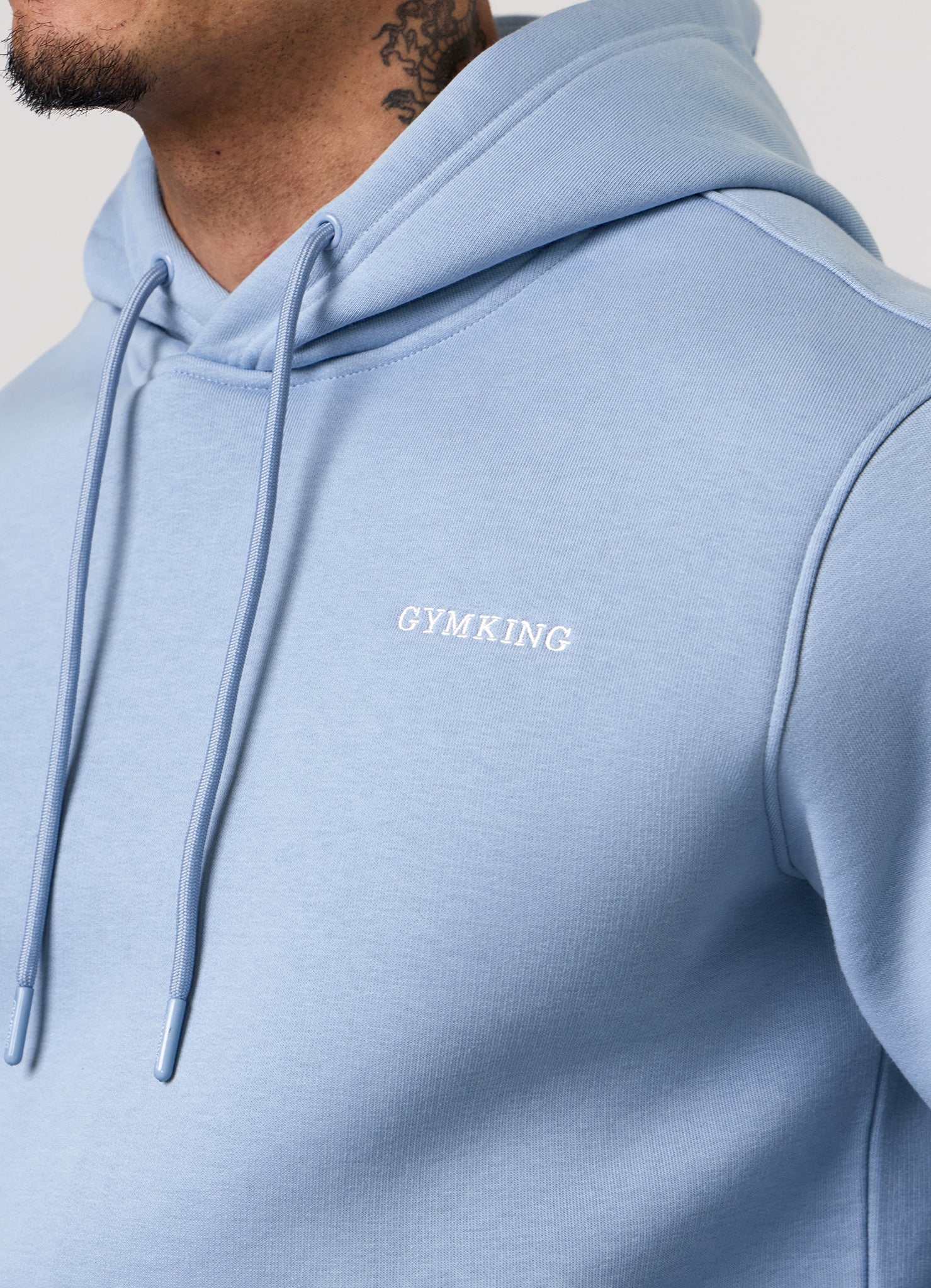 Gym King Fundamental Linear Hoodie - Powder Blue