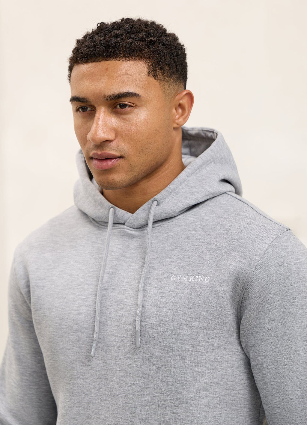 Gym King Fundamental Linear Hoodie - Grey Marl