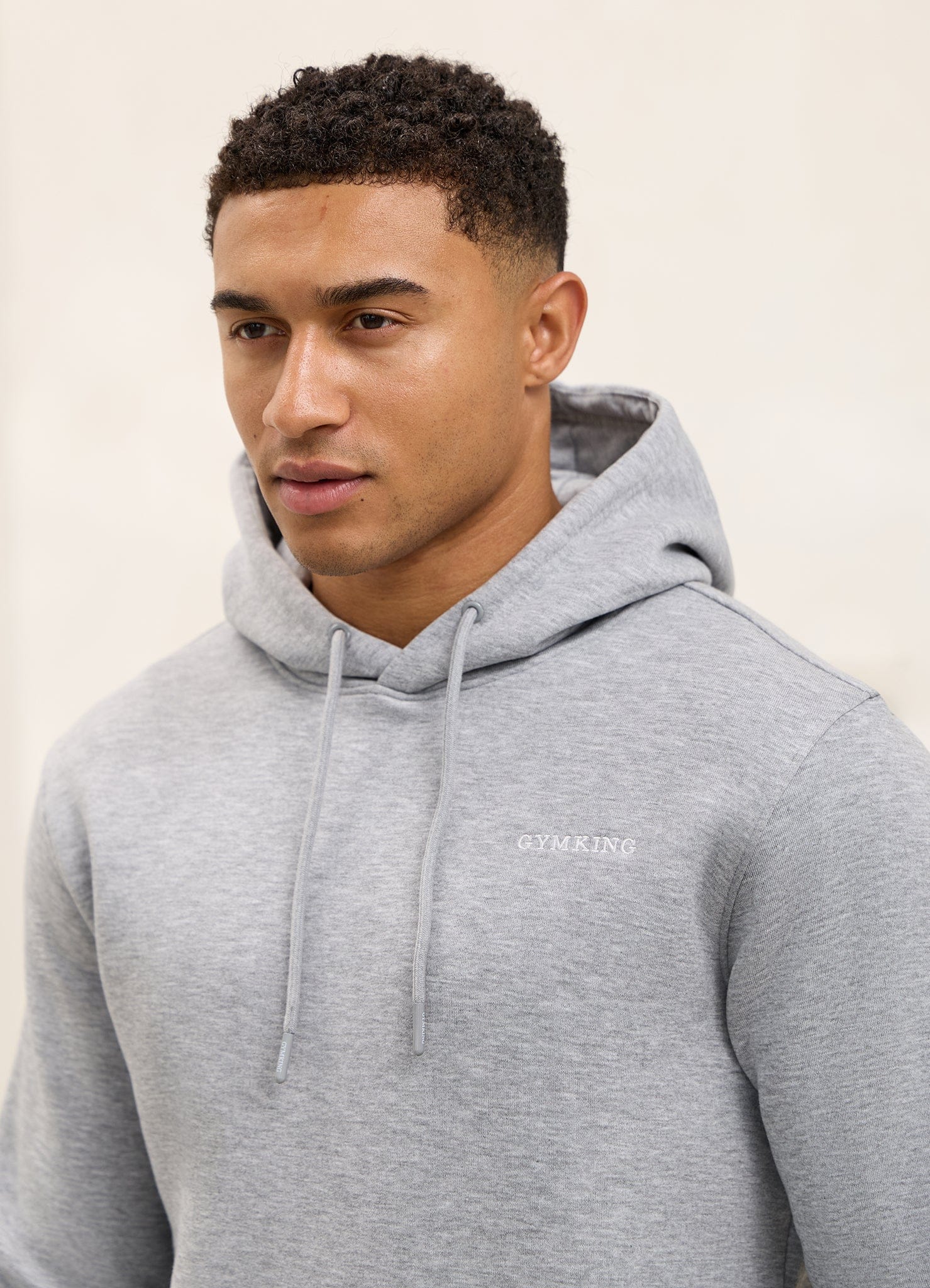 Gym King Fundamental Linear Hoodie - Grey Marl