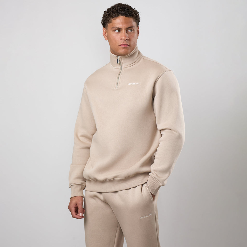 Gym King Fundamental Linear 1/4 zip - Stoneware