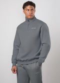 Gym King Fundamental Linear 1/4 Zip Funnel - Mountain Slate