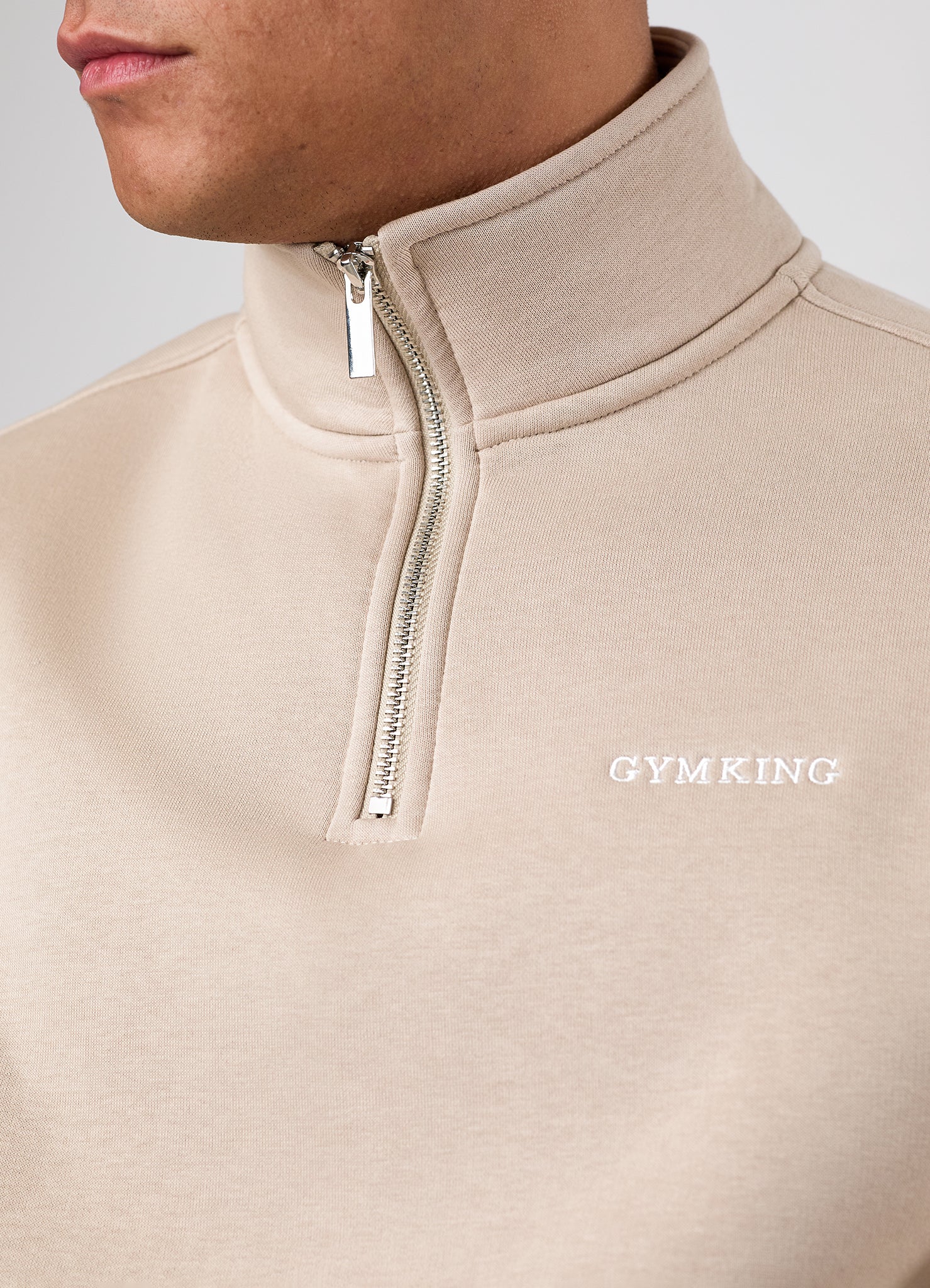 Gym King Fundamental Linear 1/4 zip - Stoneware