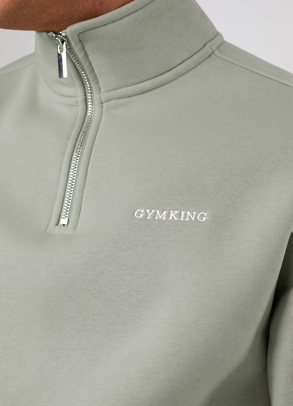 Gym King Fundamental Linear 1/4 Zip Funnel - Soft Khaki