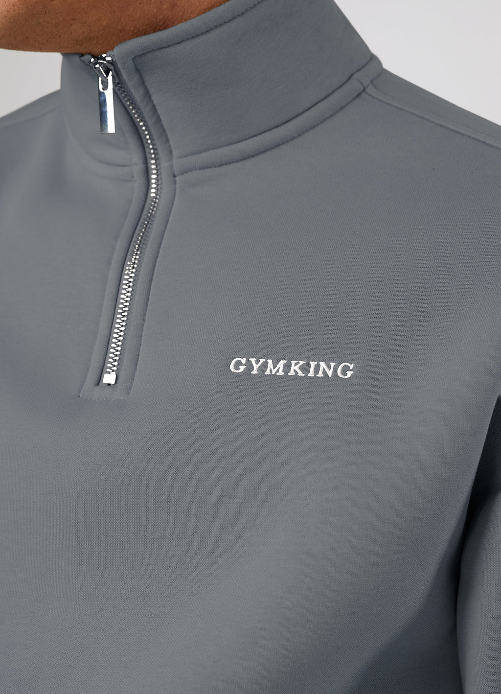 Gym King Fundamental Linear 1/4 Zip Funnel - Mountain Slate