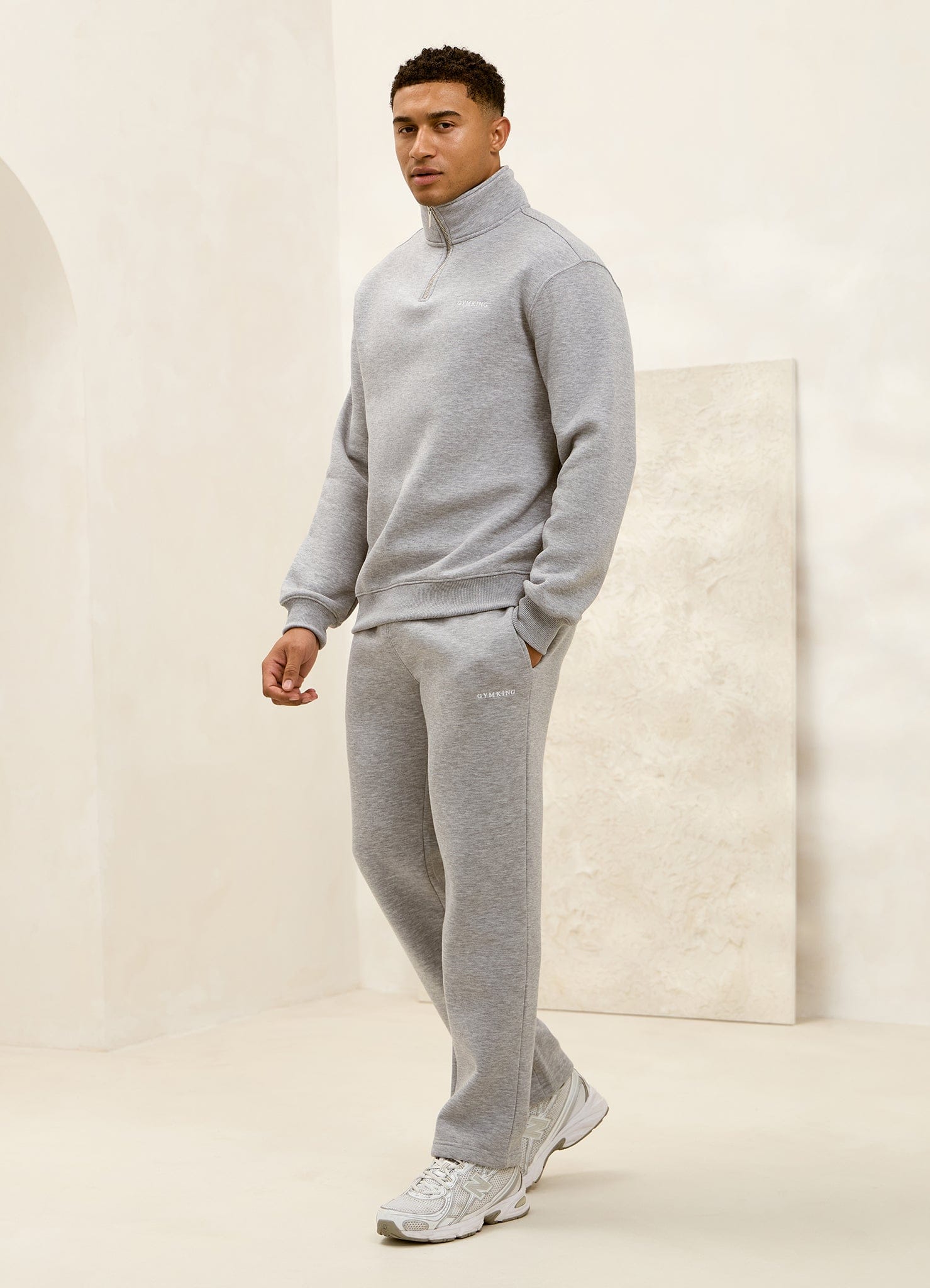 Gym King Fundamental Linear Straight Leg Jogger - Grey Marl