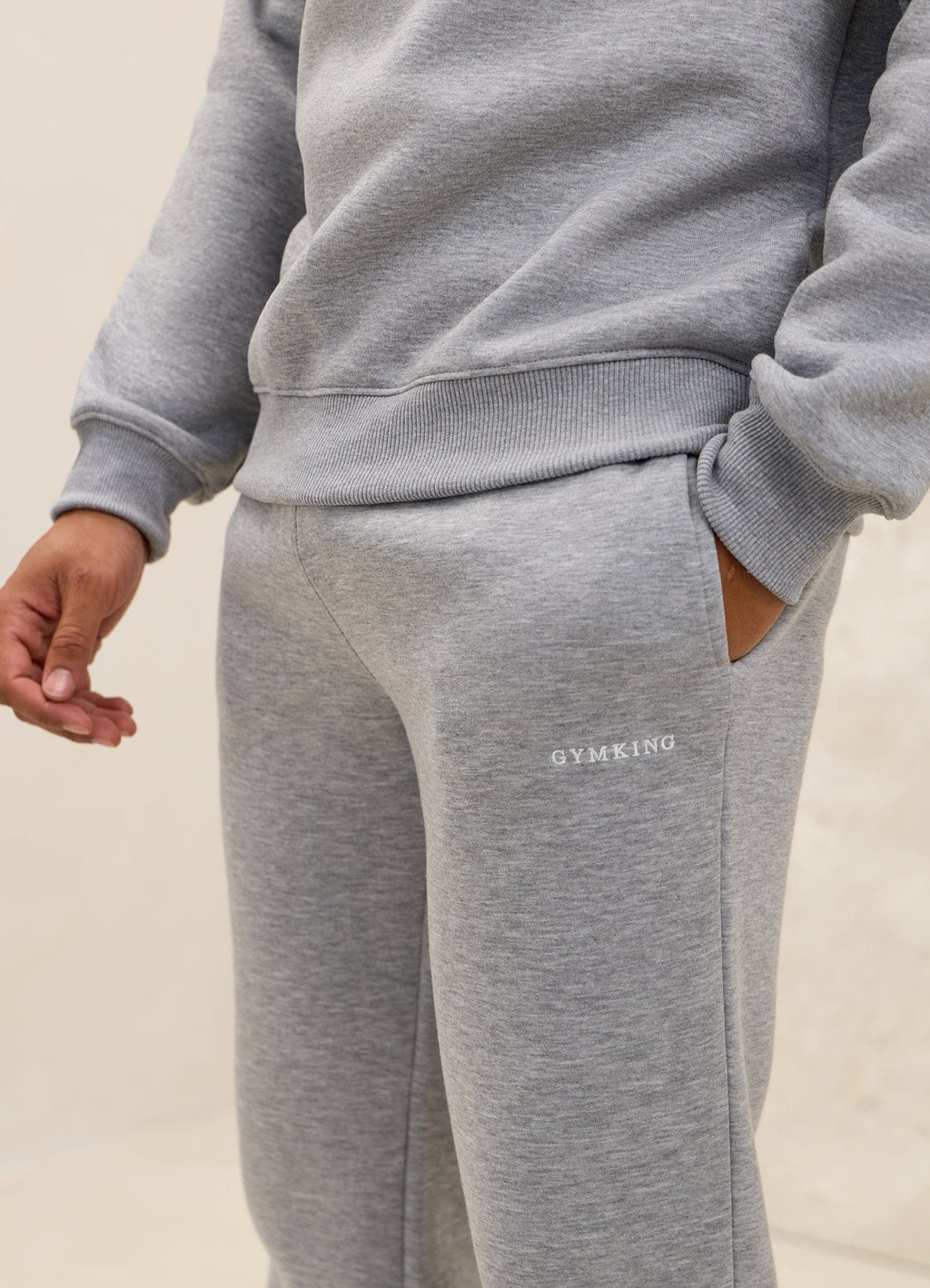 Gym King Fundamental Linear Straight Leg Jogger - Grey Marl