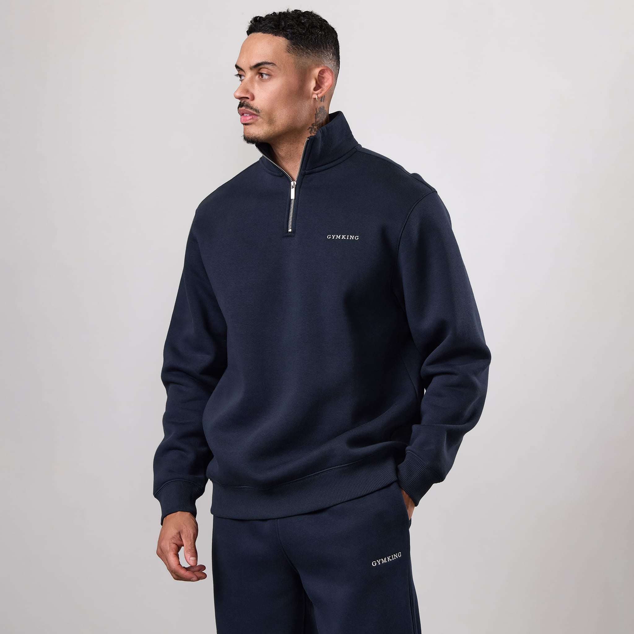 Gym King Fundamental Linear 1/4 Zip - Navy