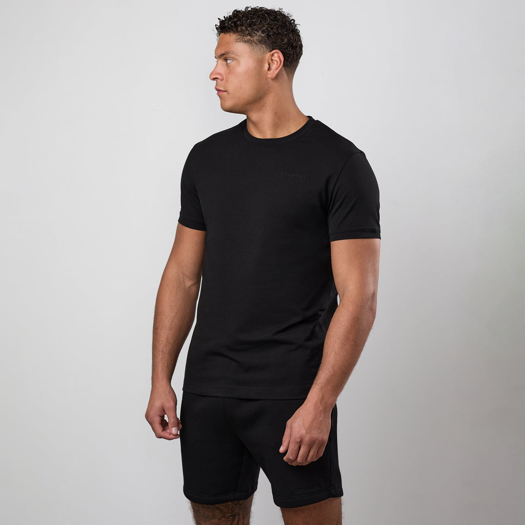 Gym King Fundamental Linear Tee - Black/Black