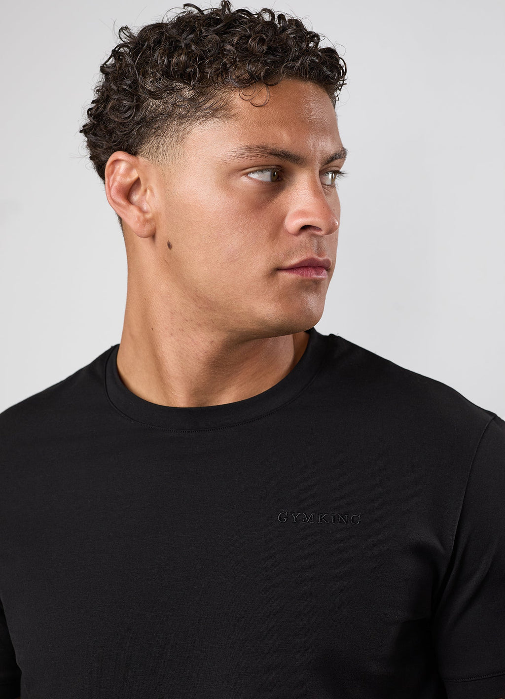 Gym King Fundamental Linear Tee - Black/Black