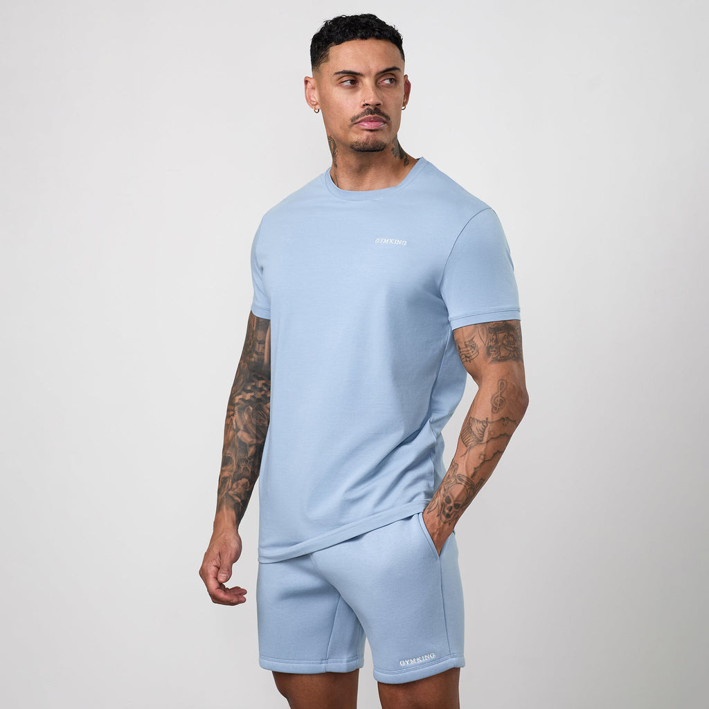 Gym King Fundamental Linear Tee - Powder Blue