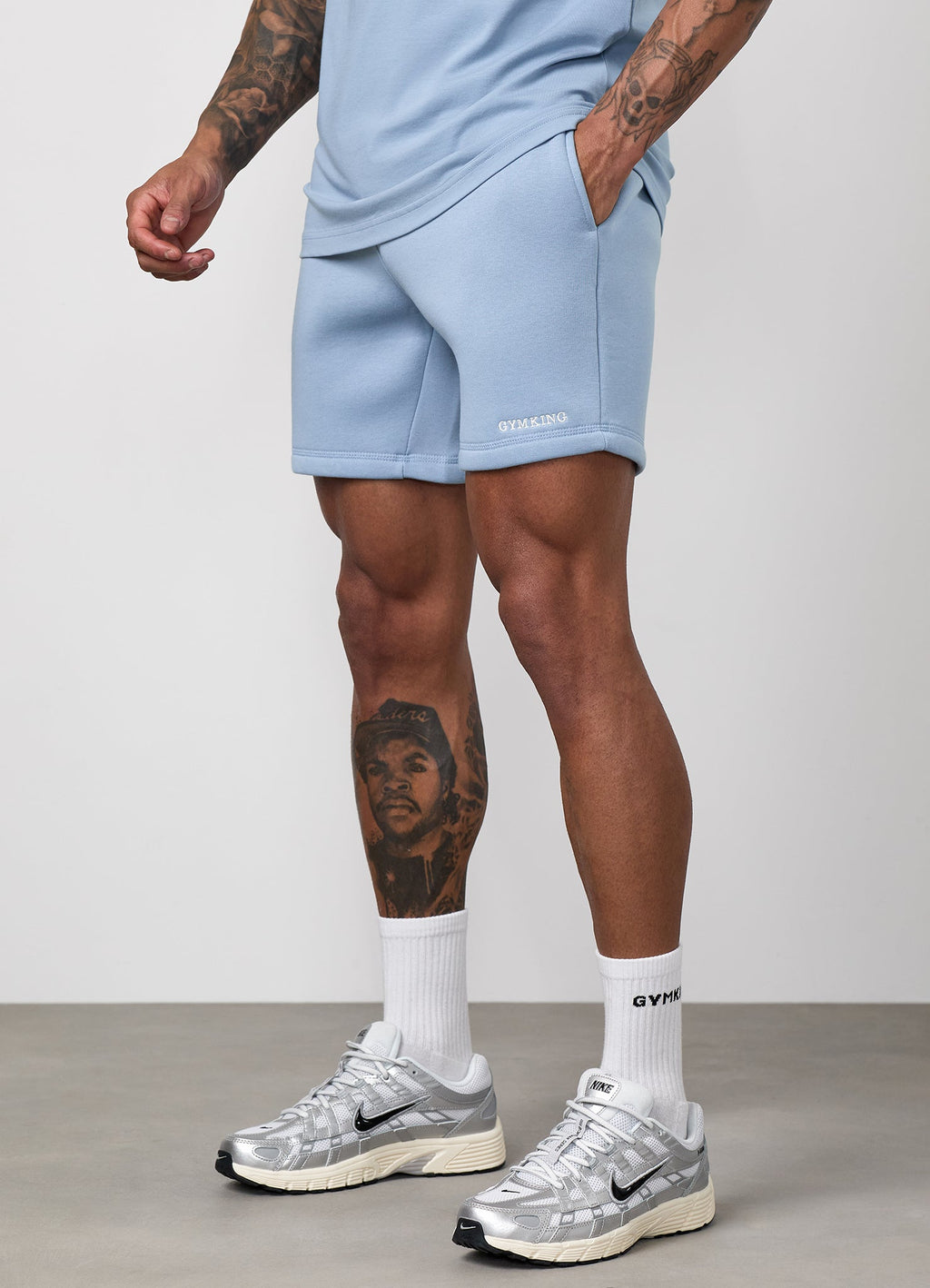 Gym King Fundamental Linear Short - Powder Blue