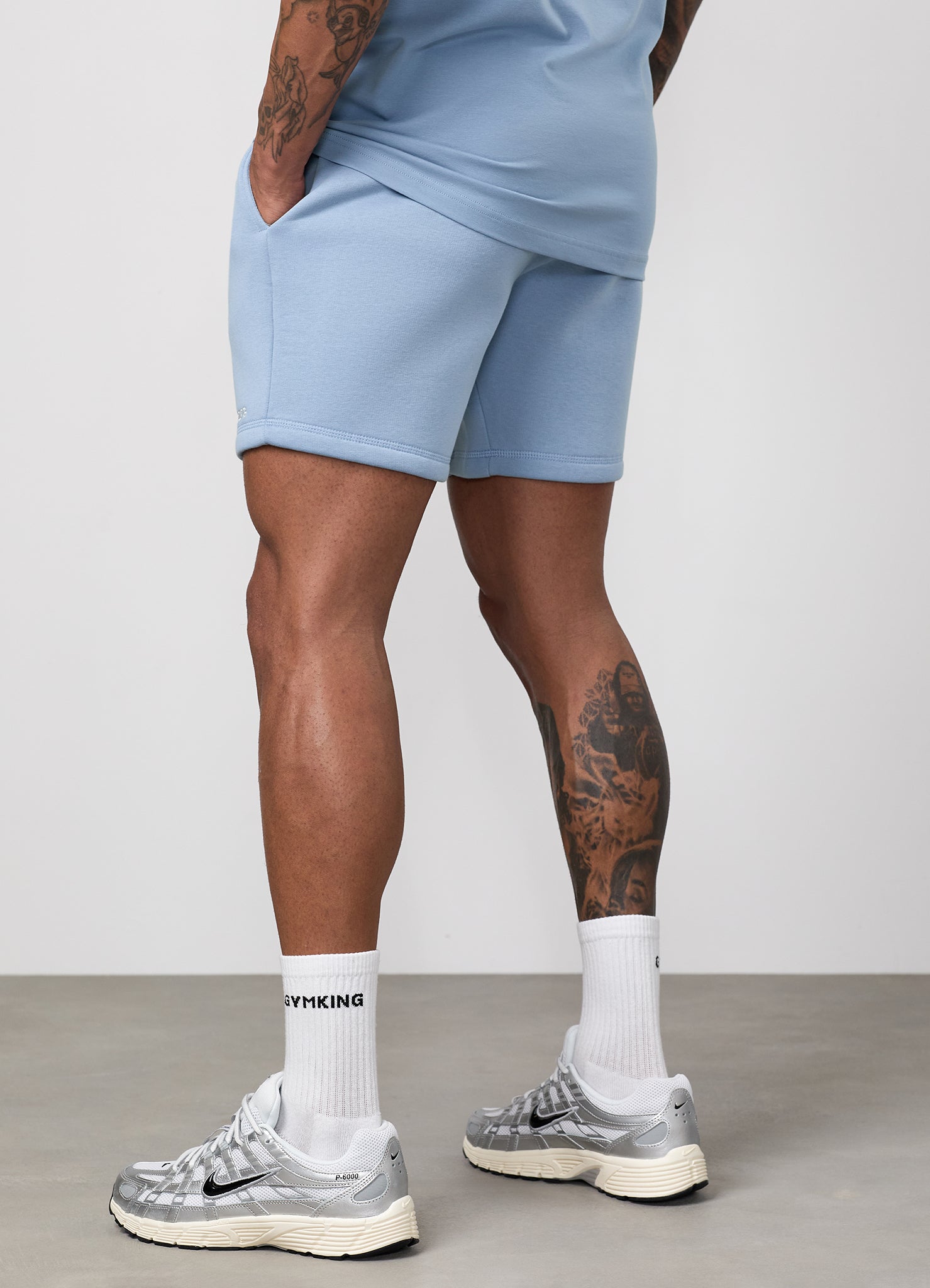 Gym King Fundamental Linear Short - Powder Blue