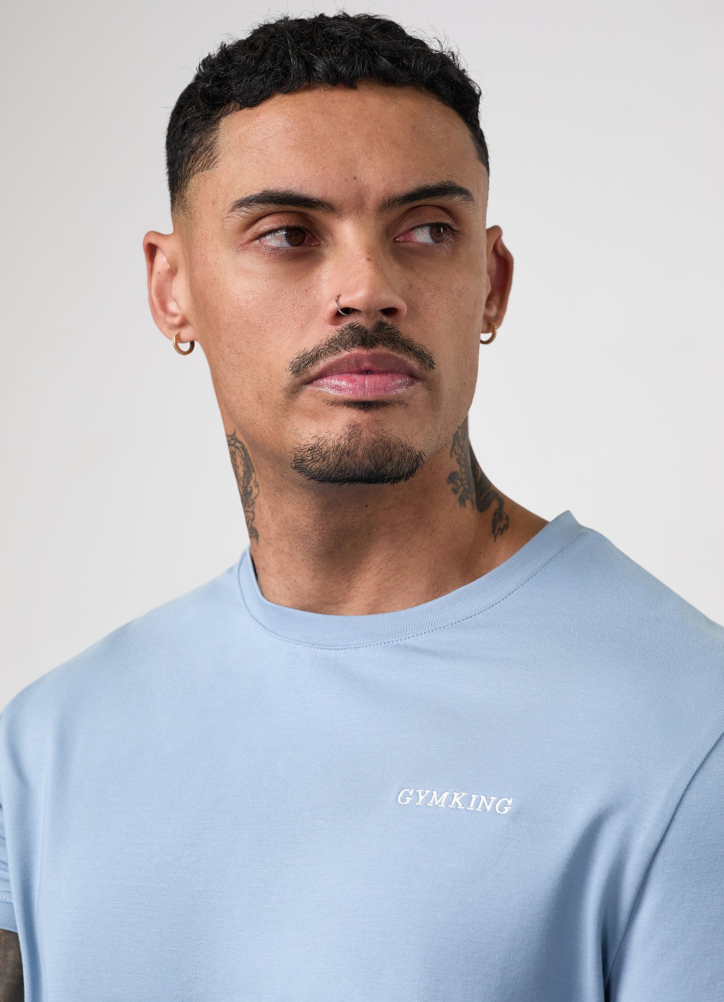 Gym King Fundamental Linear Tee - Powder Blue