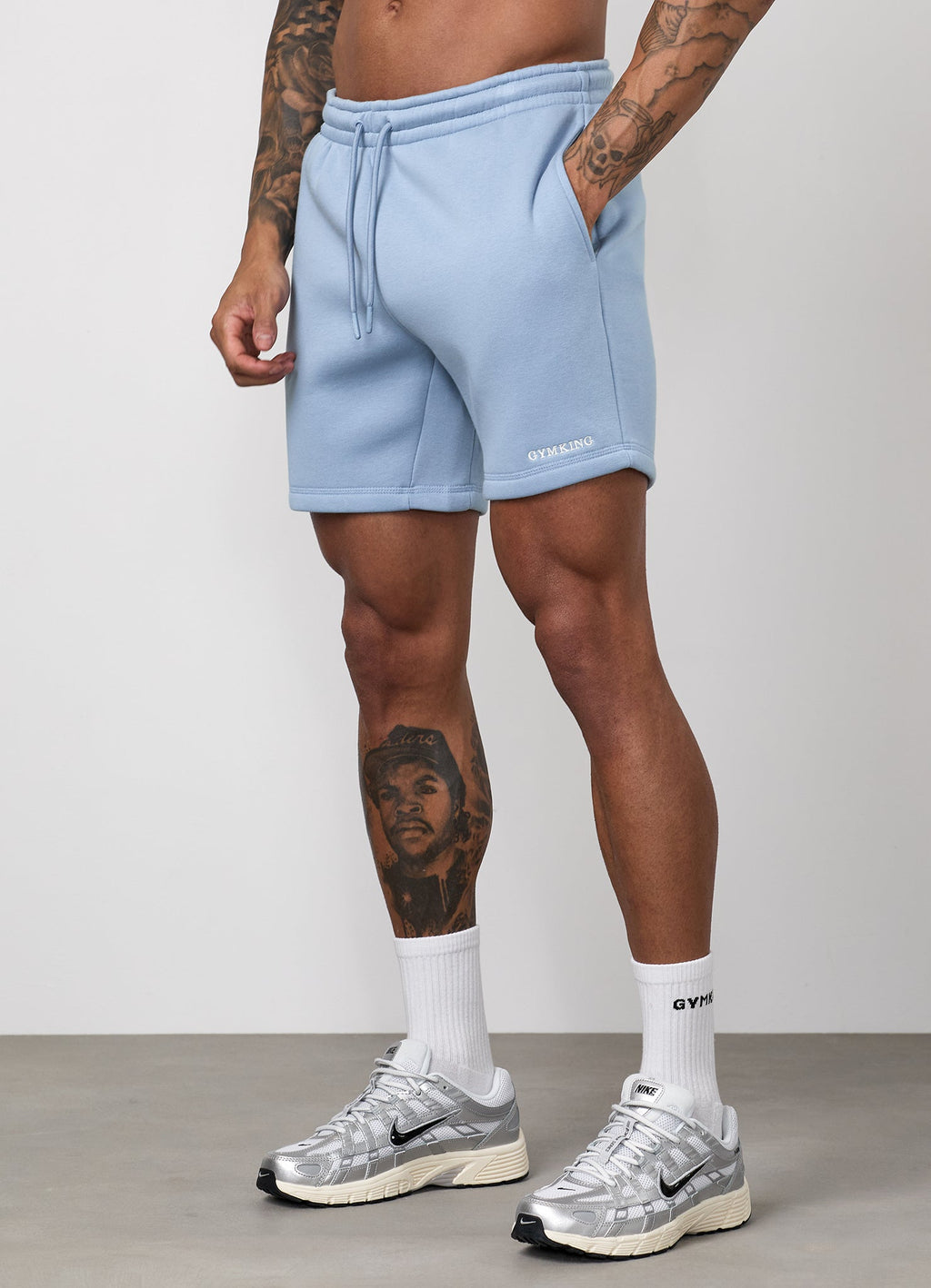 Gym King Fundamental Linear Short - Powder Blue