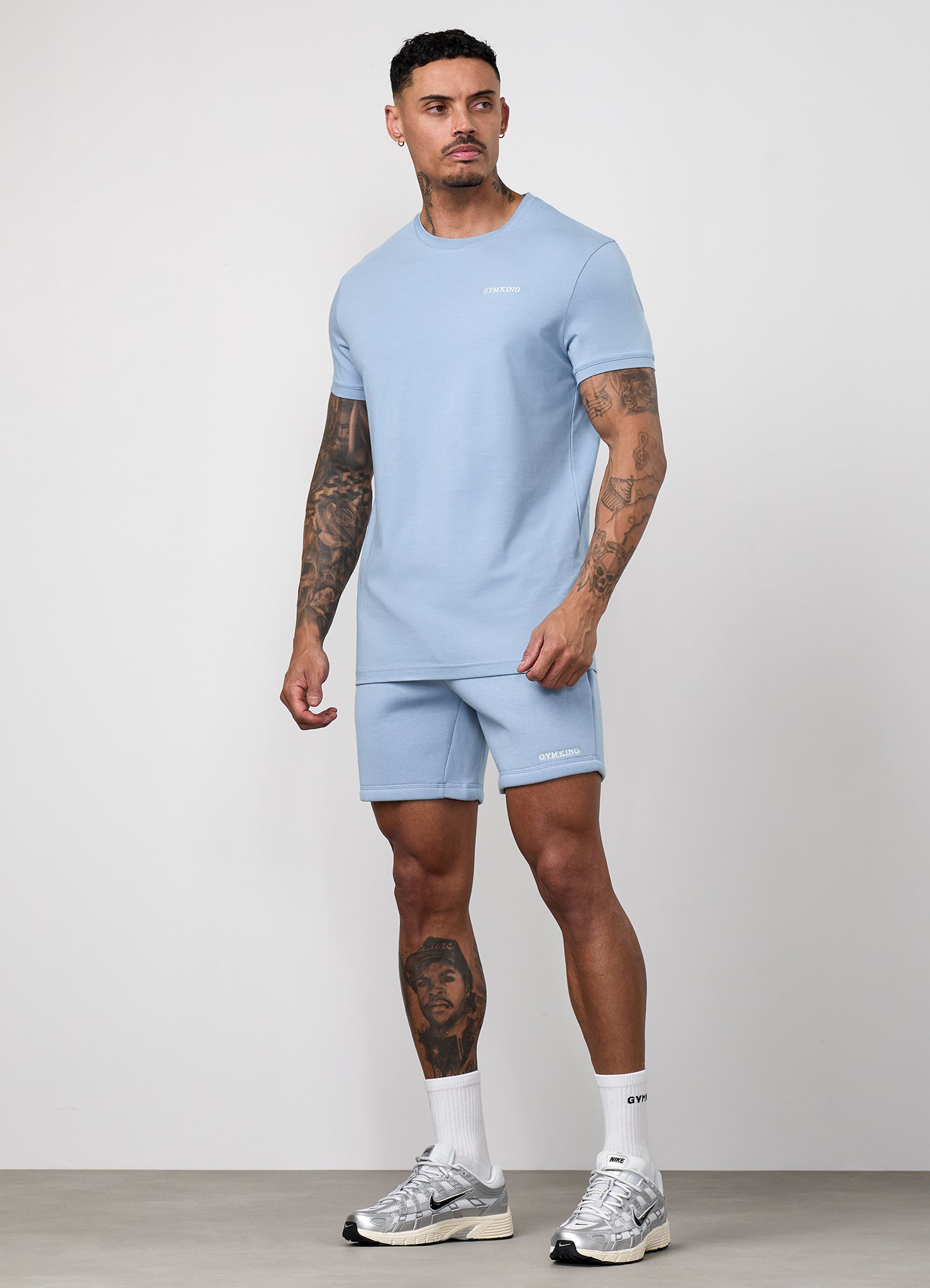 Gym King Fundamental Linear Short - Powder Blue