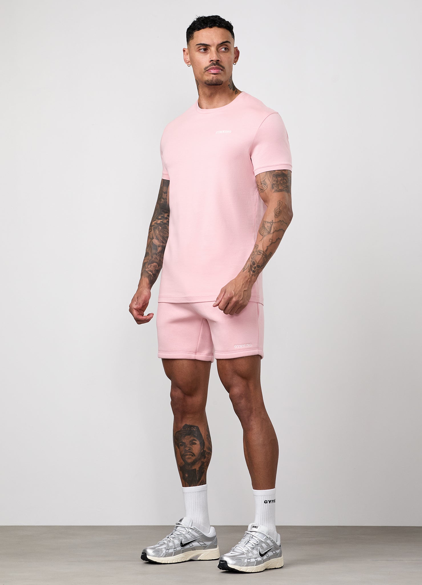 Gym King Fundamental Linear Tee - Rustic Pink