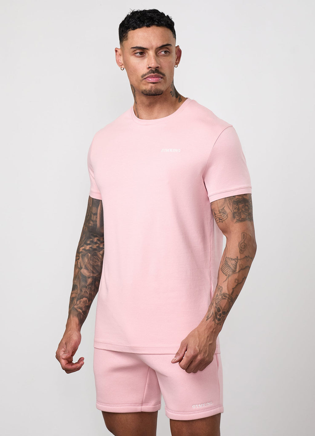 Gym King Fundamental Linear Tee - Rustic Pink