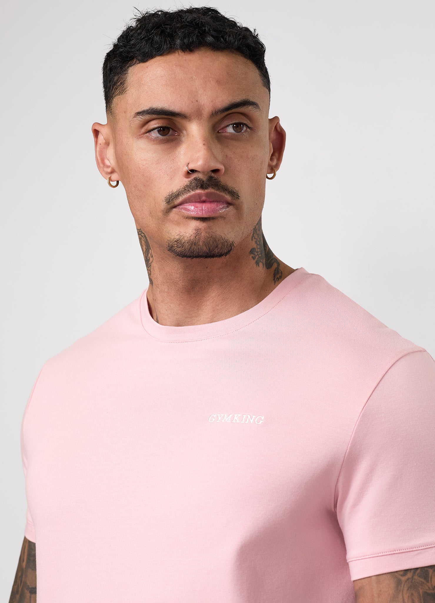 Gym King Fundamental Linear Tee - Rustic Pink