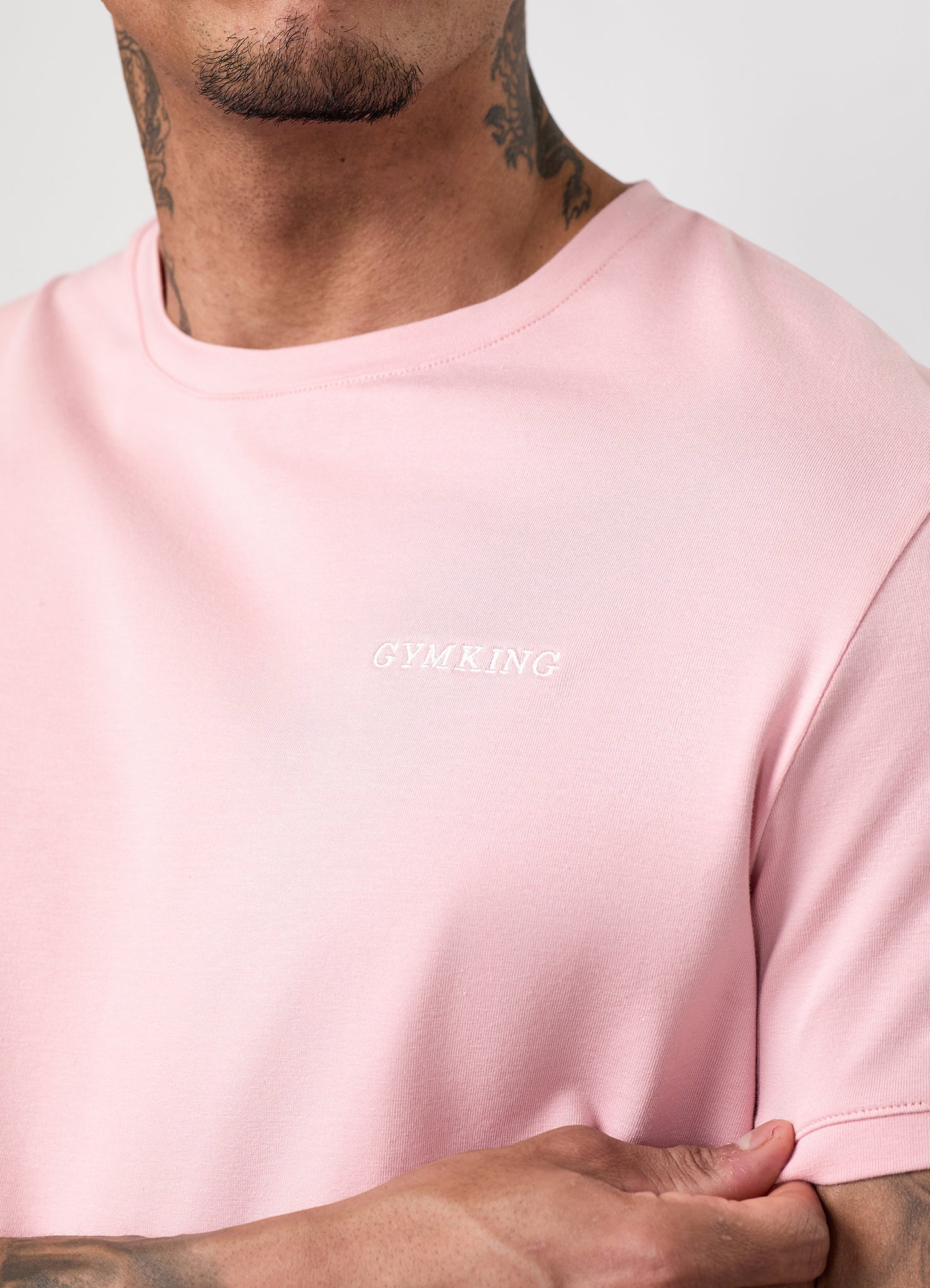 Gym King Fundamental Linear Tee - Rustic Pink