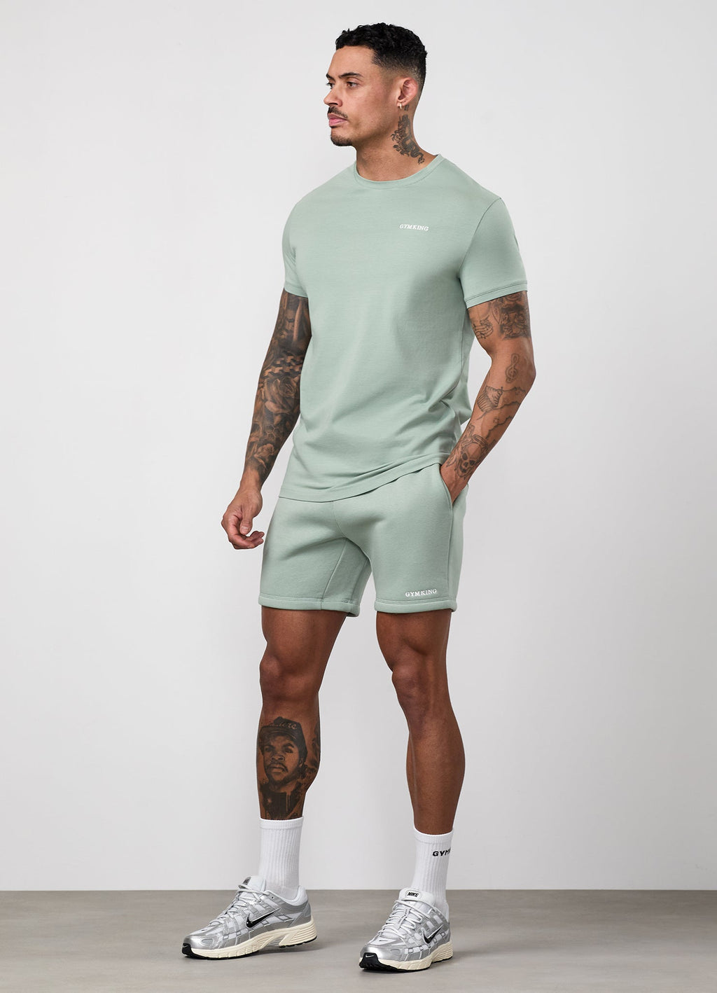 Gym King Fundamental Linear Tee - Urban Sage