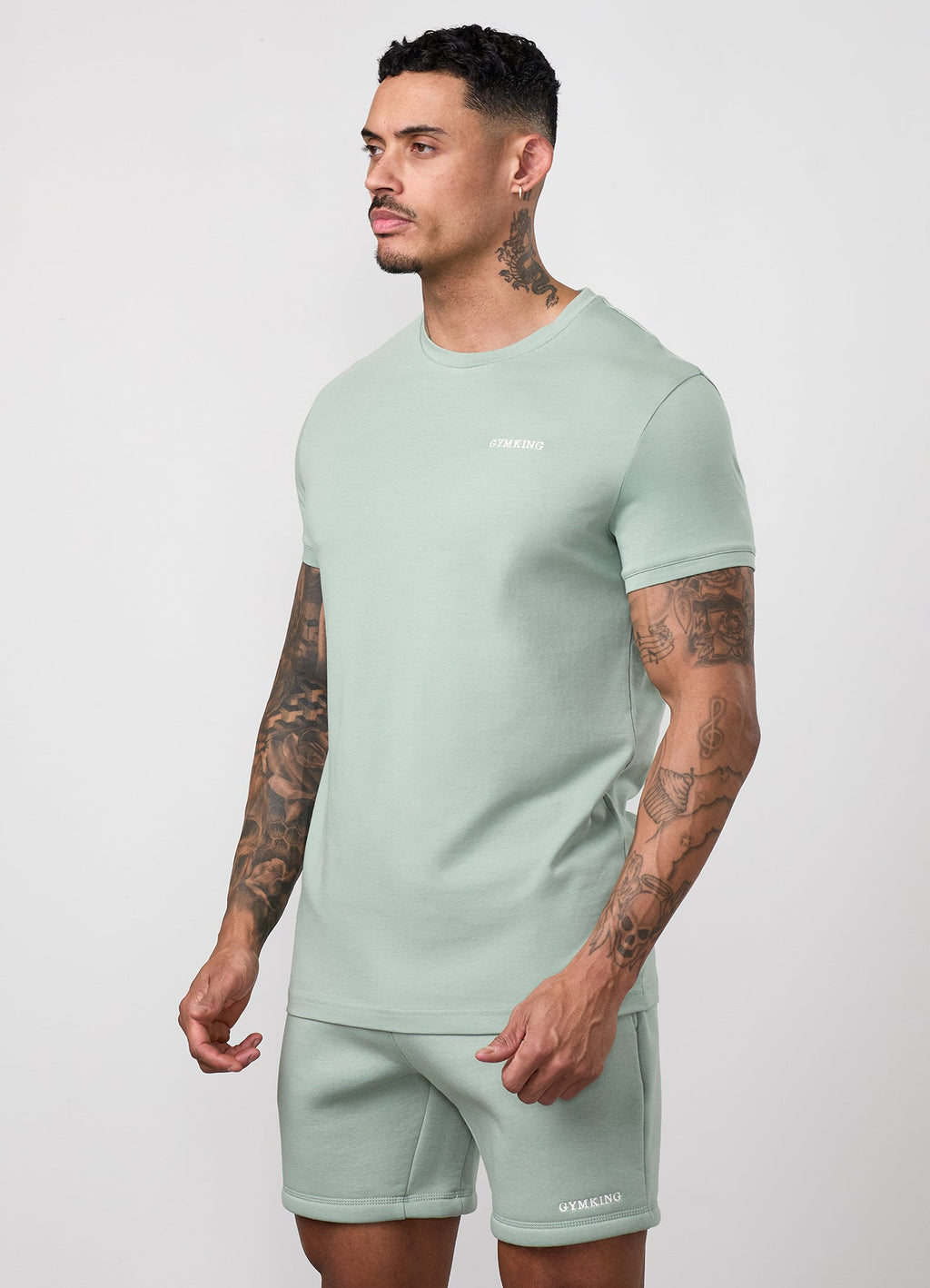 Gym King Fundamental Linear Tee - Urban Sage