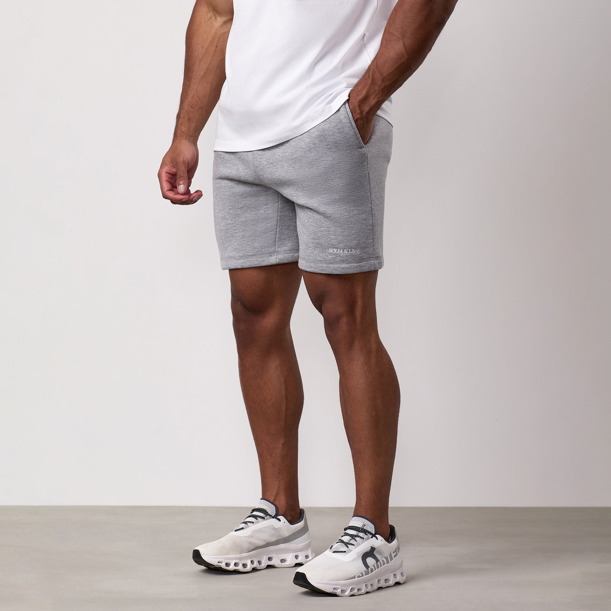 Gym King Fundamental Linear Short - Grey Marl