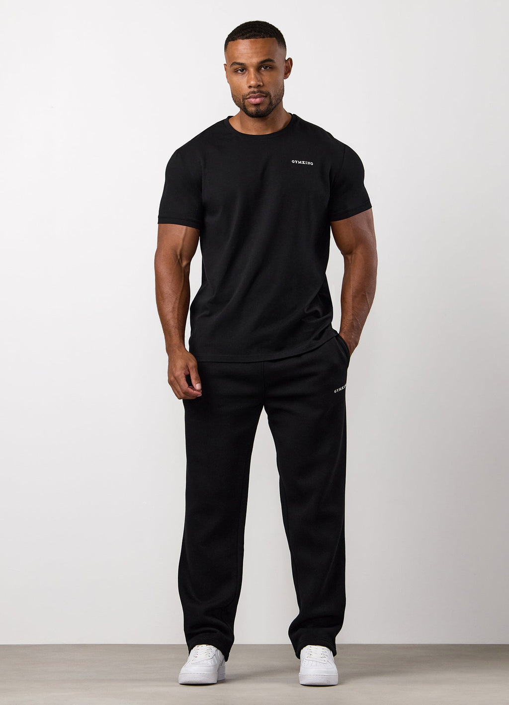 Gym King Fundamental Linear Tee - Black