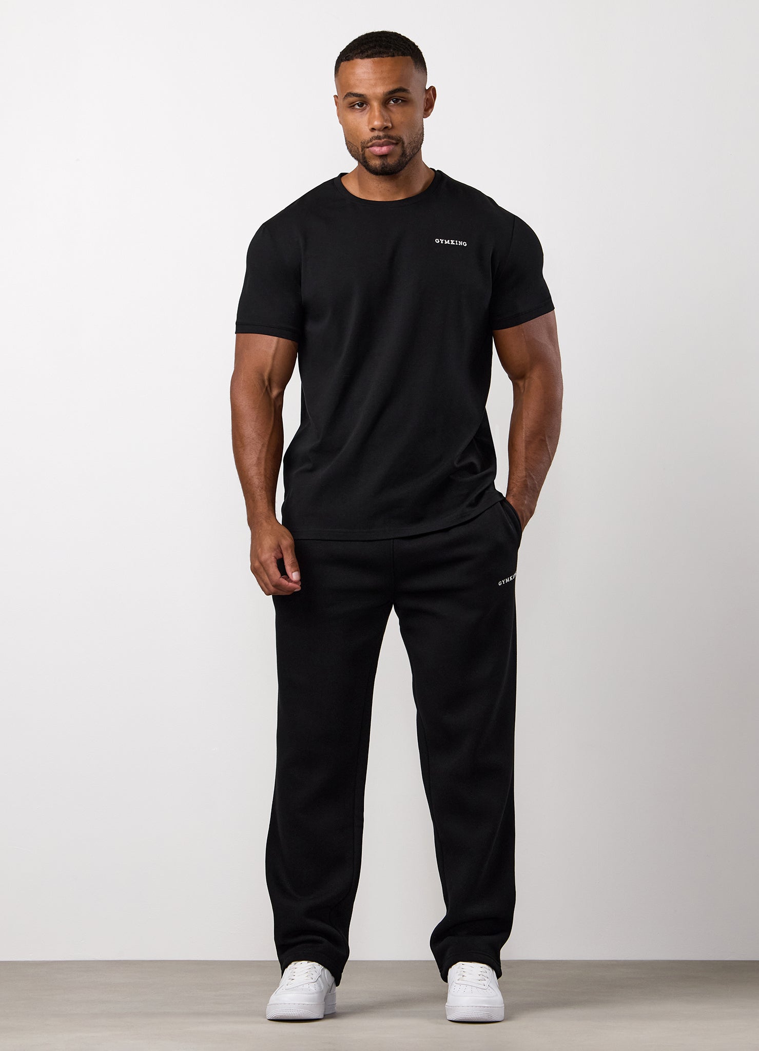 Gym King Fundamental Linear Tee - Black