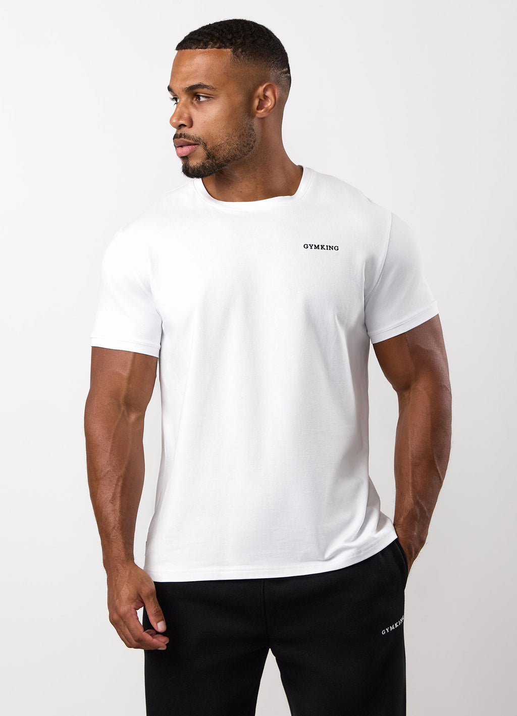 Gym King Fundamental Linear Tee - White